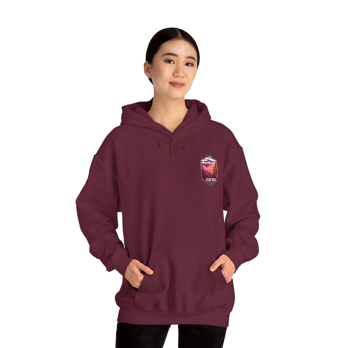 Retro Vibe Unisex Heavy Blend™ 'Stay Wild' Hooded Sweatshirt - Perfect for Chill Days and Cozy Nights