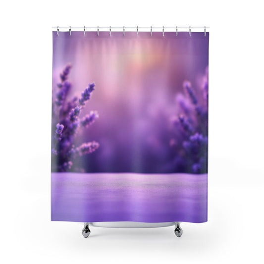 Beautiful Lavender Floral Design for Spa-Like Bathroom Shower Curtain