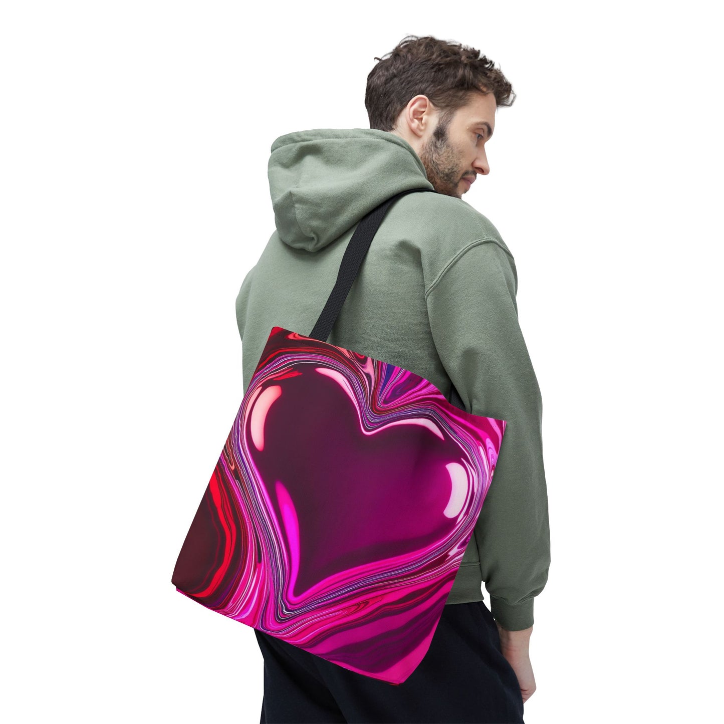Paint Spill Heart Tote Bag (AOP)
