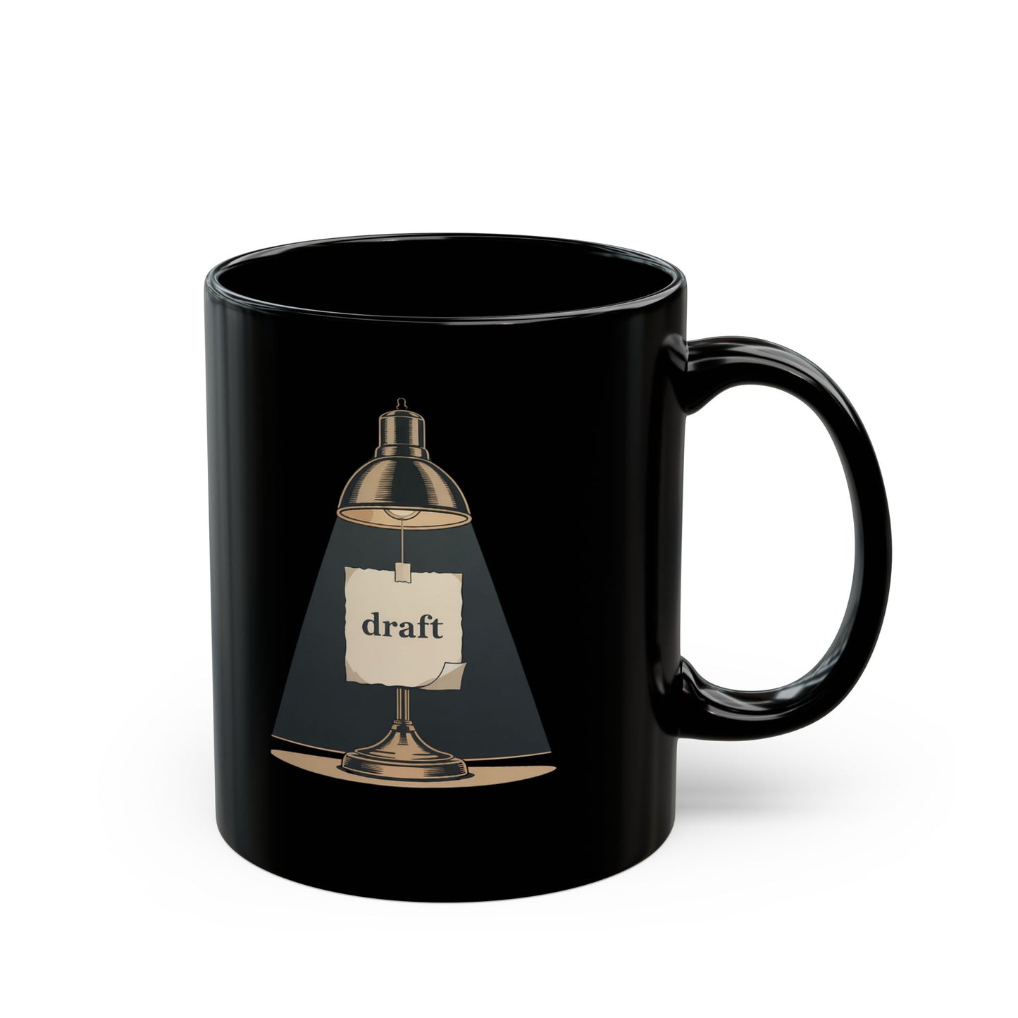 94 - Draft Lamp Black Coffee Mug — Writer’s Desk Novelty Gift (15oz) and 11oz