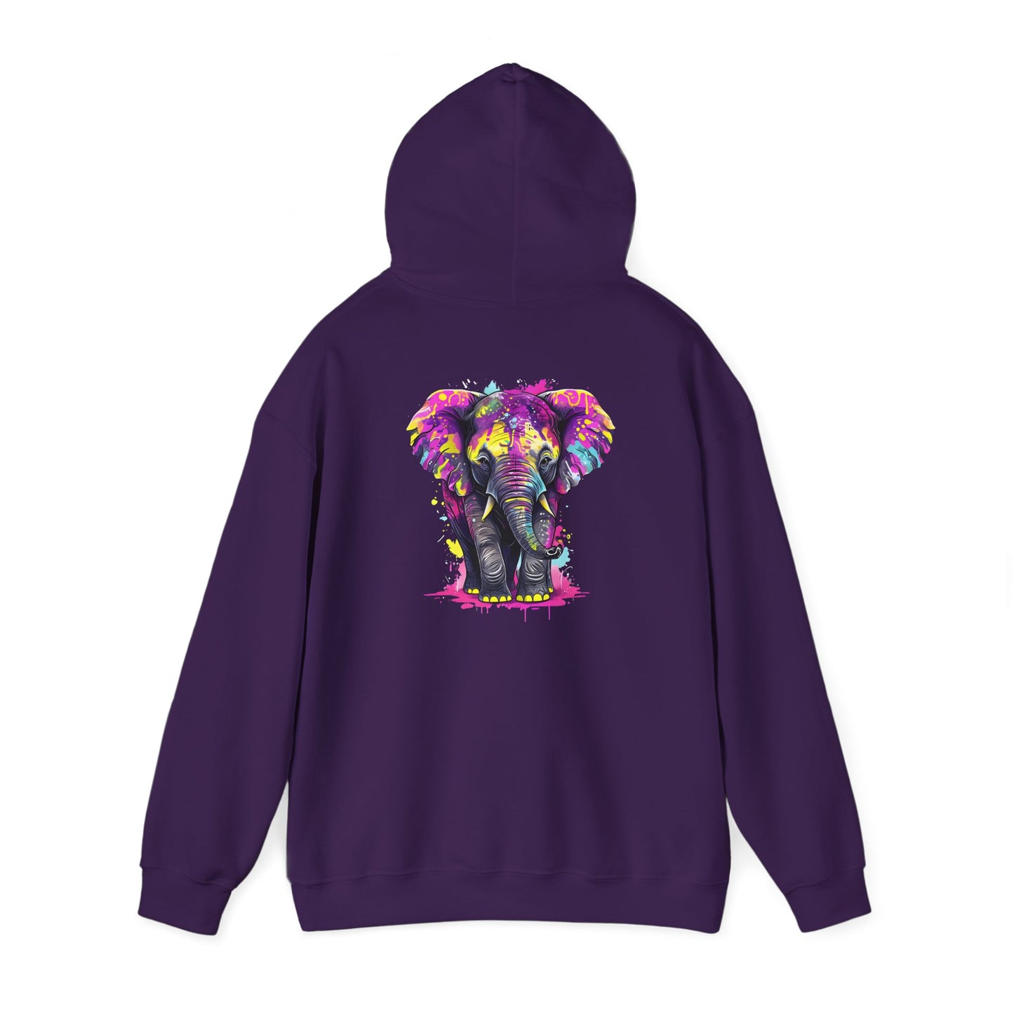 Colorful Elephant Art Hoodie for Men & Women, Cozy Heavy Blend Sweatshirt