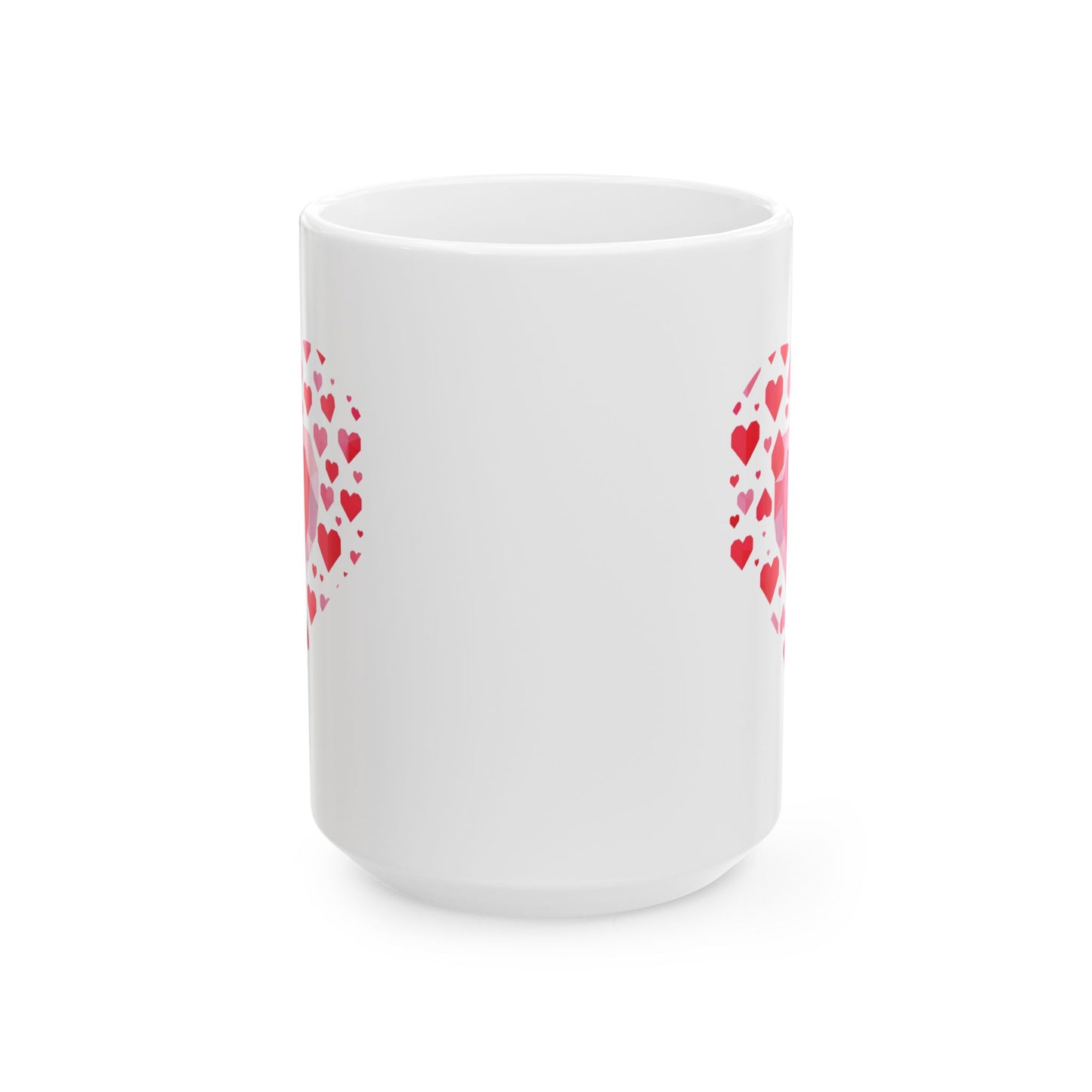 Pink Red Heart Cluster Coffee Cup 15oz- Score 93