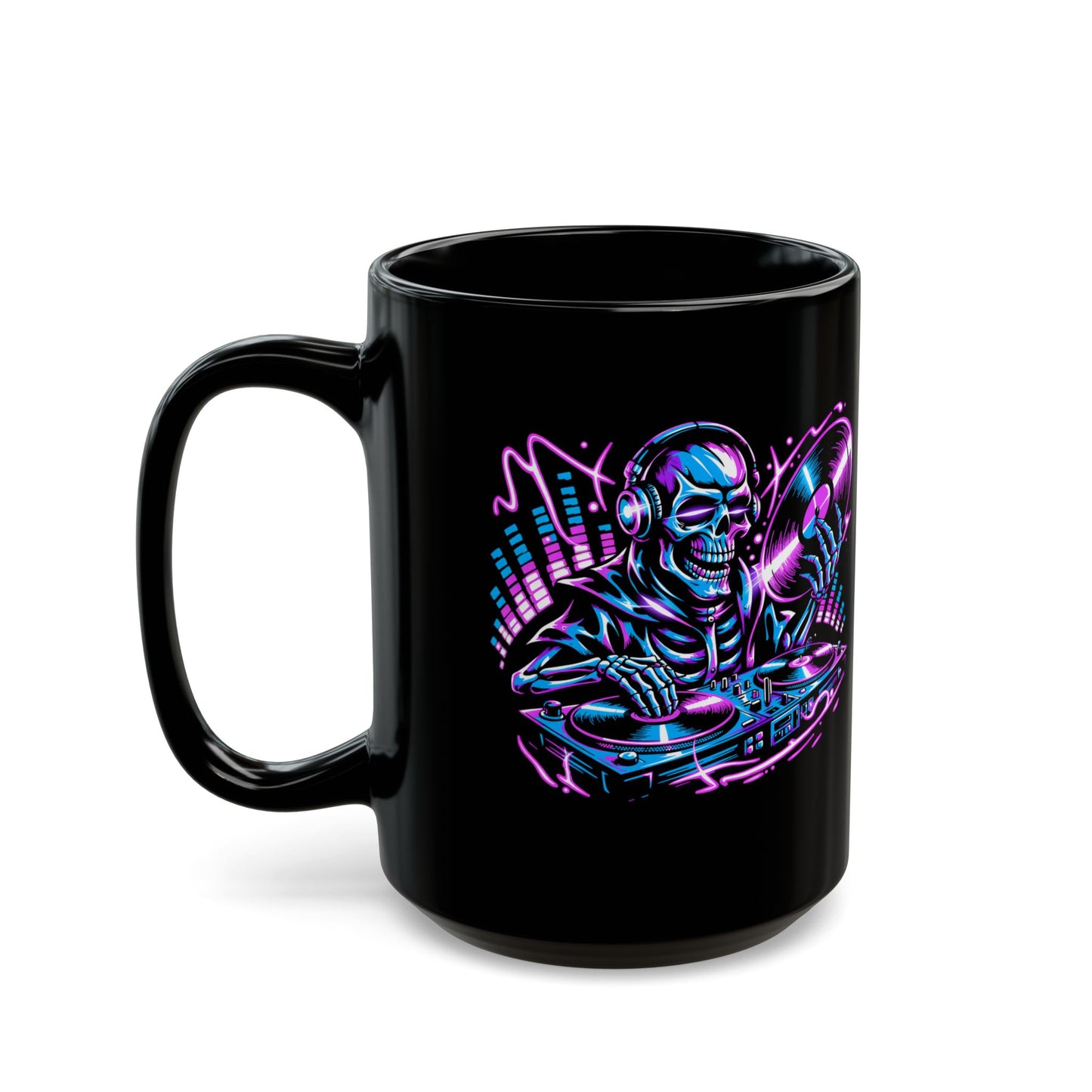 DJ Skeleton Black Mug (11oz, 15oz)