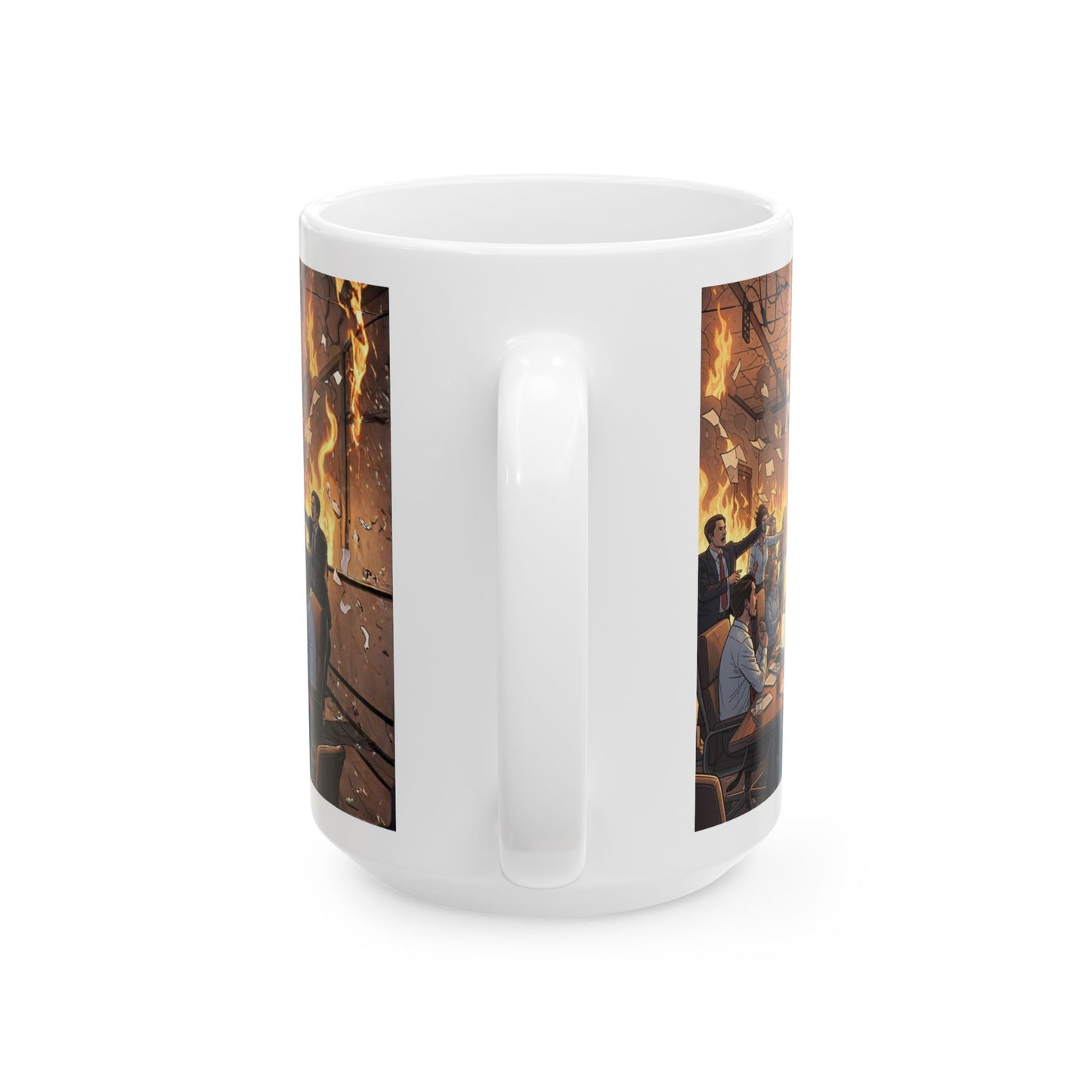 Meeting Meltdown -Let Me Finish (Female) Ceramic Mug — Funny Office Tech Support Coffee Cup 15oz