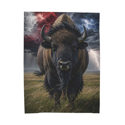 Buffalo Storm 60x80 Velveteen Plush Blanket