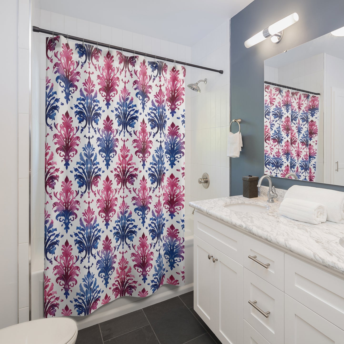 Elegant Floral Pattern Shower Curtain - Vibrant Home Decor for Bathrooms