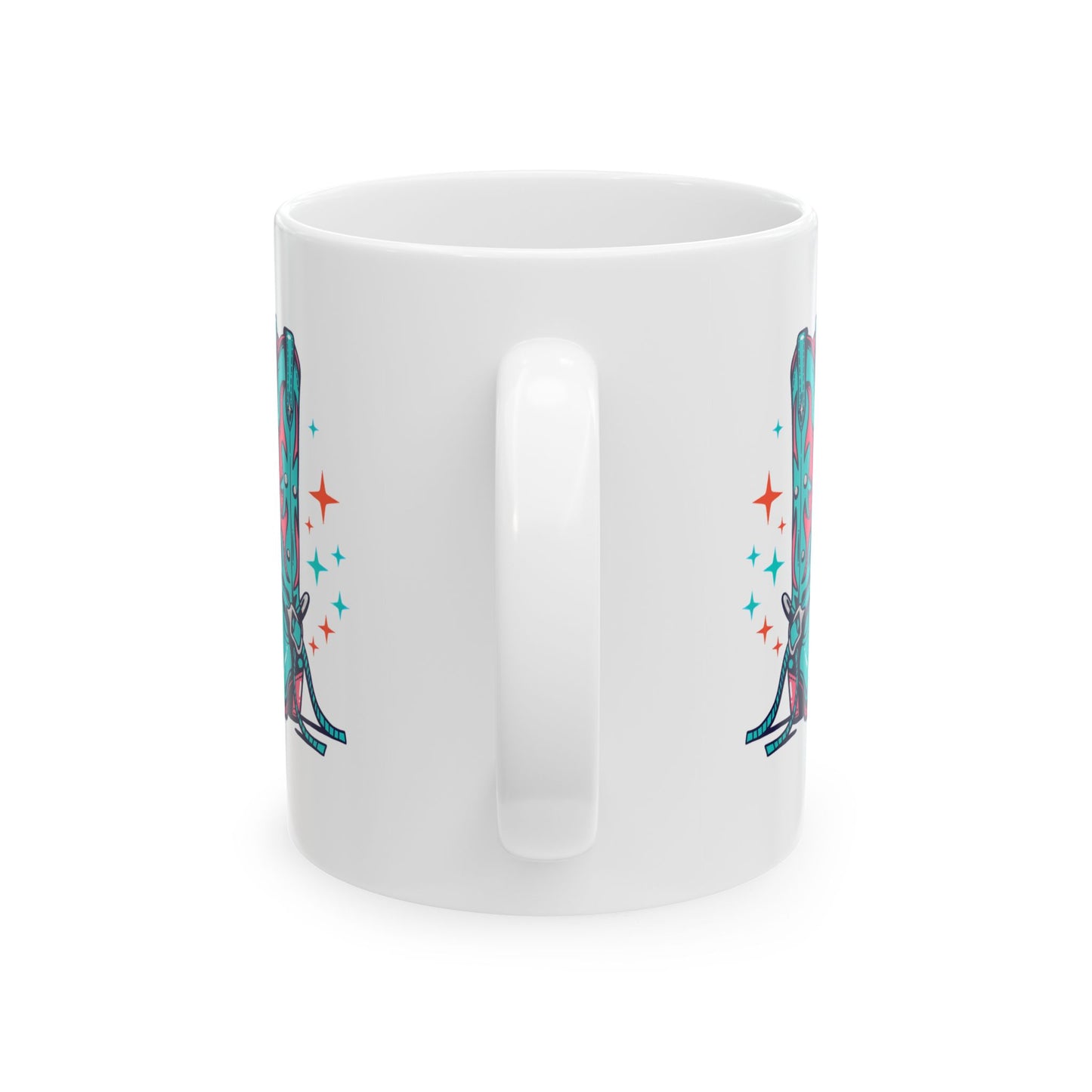 Sparkle Teal Cowgirl boots Ceramic Mug, (11oz, 15oz)