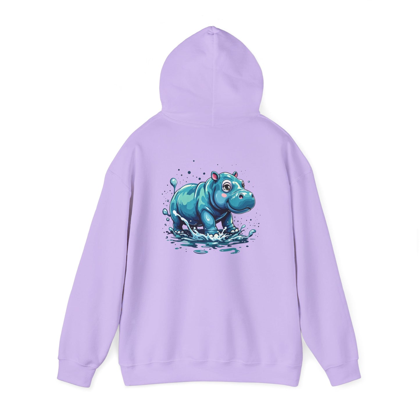 Cute Hippo Graphic Unisex Hooded Sweatshirt, Cozy & Playful Apparel for Casual Wear