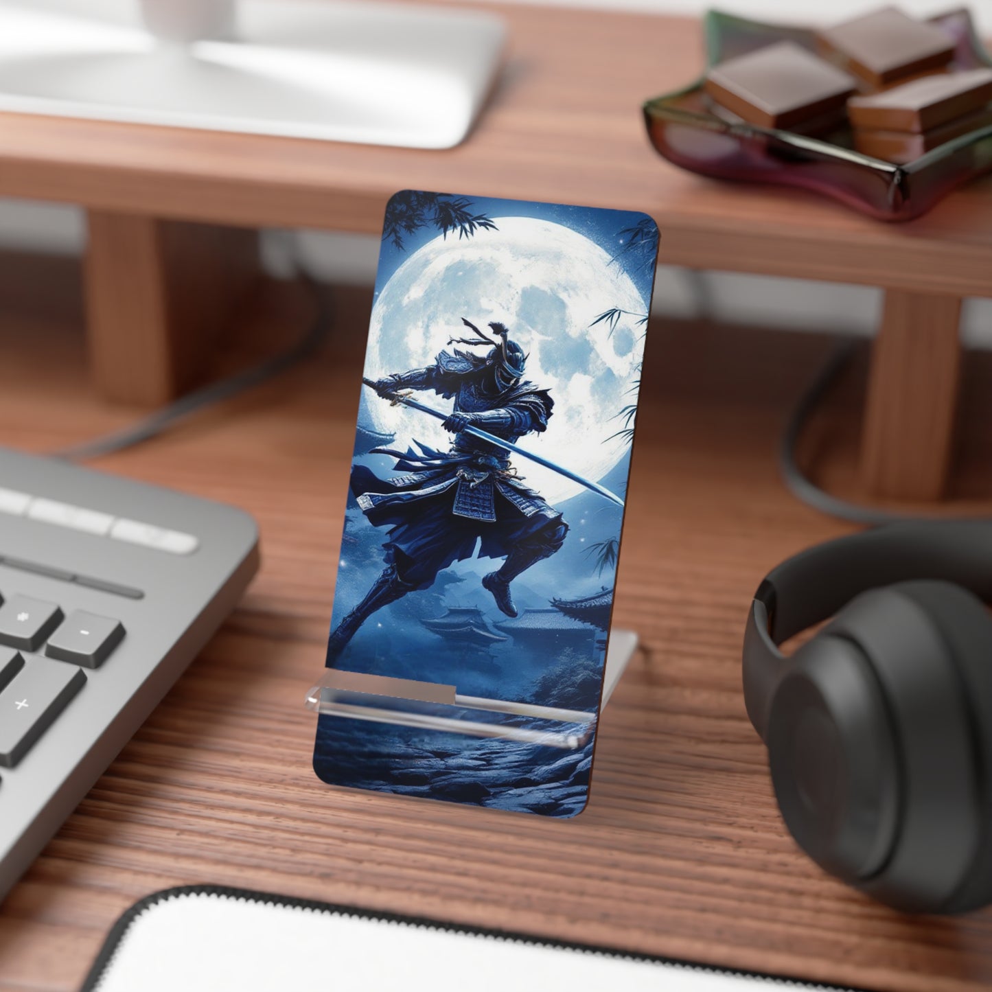 Ninja-Themed Mobile Display Stand for Smartphones | Stylish Desk Decor