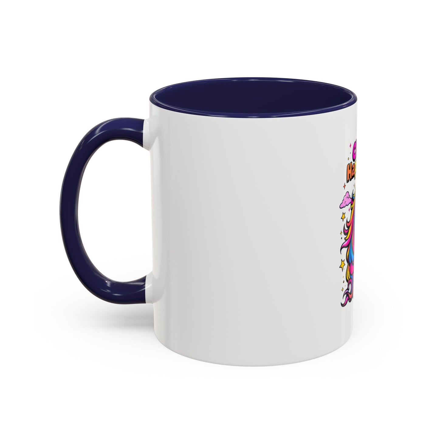 Unicorn Coffee Mug, 'Choose Happiness' Design, Glossy Finish for Morning Motivation