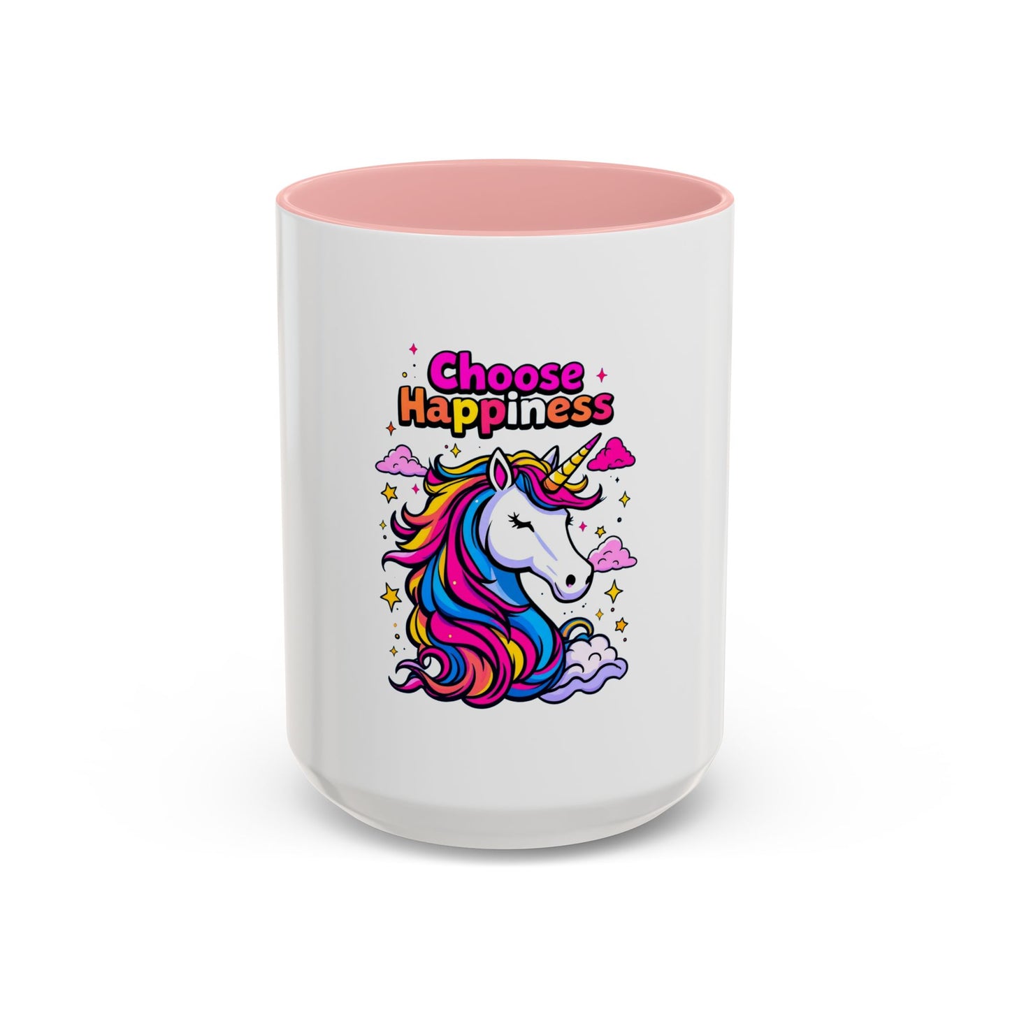 Unicorn Coffee Mug, 'Choose Happiness' Design, Glossy Finish for Morning Motivation