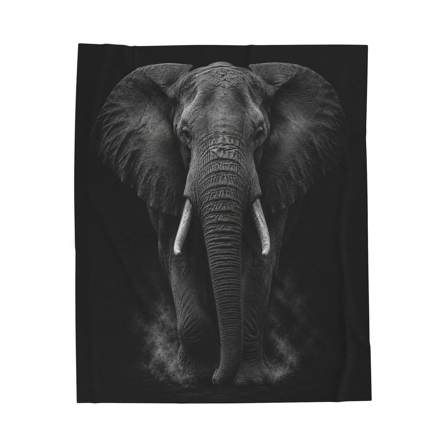 Elephant Throw Blanket – Monochrome Wildlife Plush Blanket for Couch Bed Sofa – Luxury Black Safari Decor – Shadow Titan by Lair Gadgets