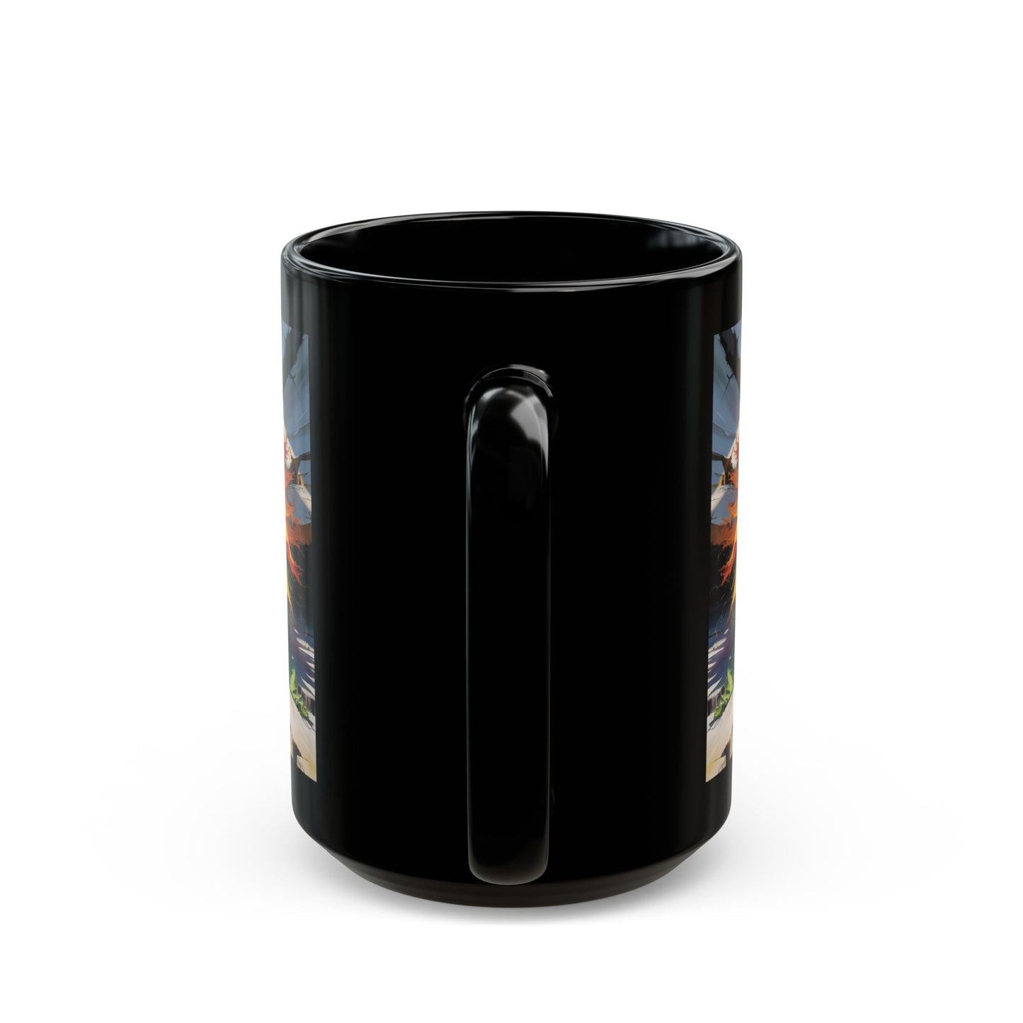 Inspirational Strength Coffee Mug 15oz Sunflower Breakthrough Design by Lair Gadgets Black Mug (15oz)