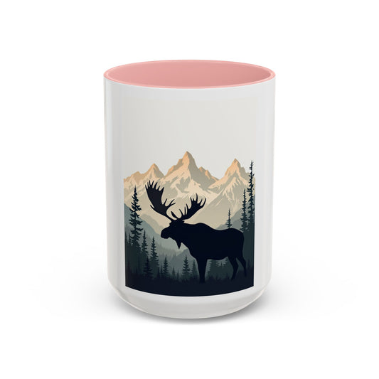 Moose Mountain Accent Mug, Rustic Nature Design for Coffee Lovers