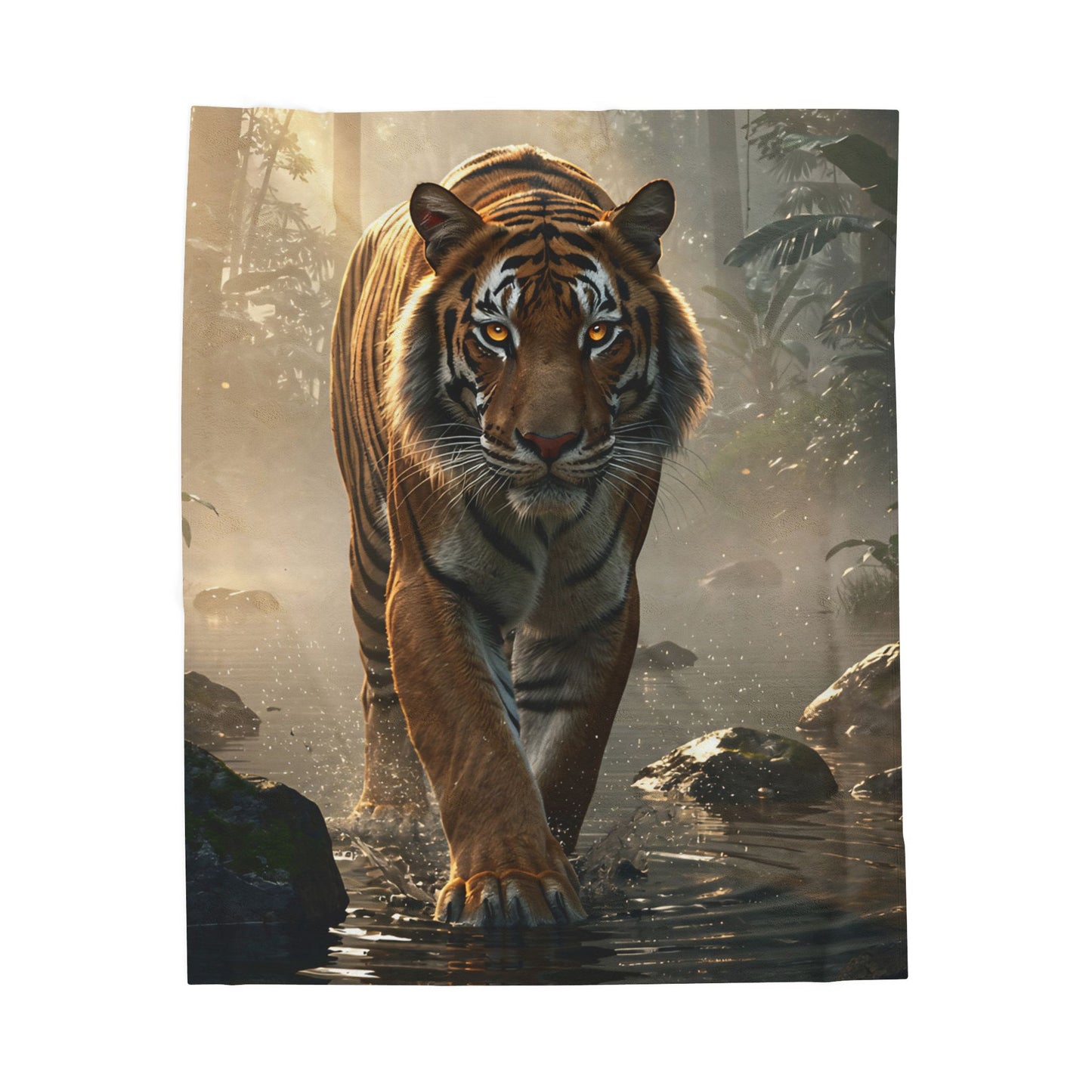 Tiger Throw Blanket  – Safari Wildlife Plush Blanket for Couch Bed Sofa – Cinematic Jungle Decor – Jungle Apex by Lair Gadgets