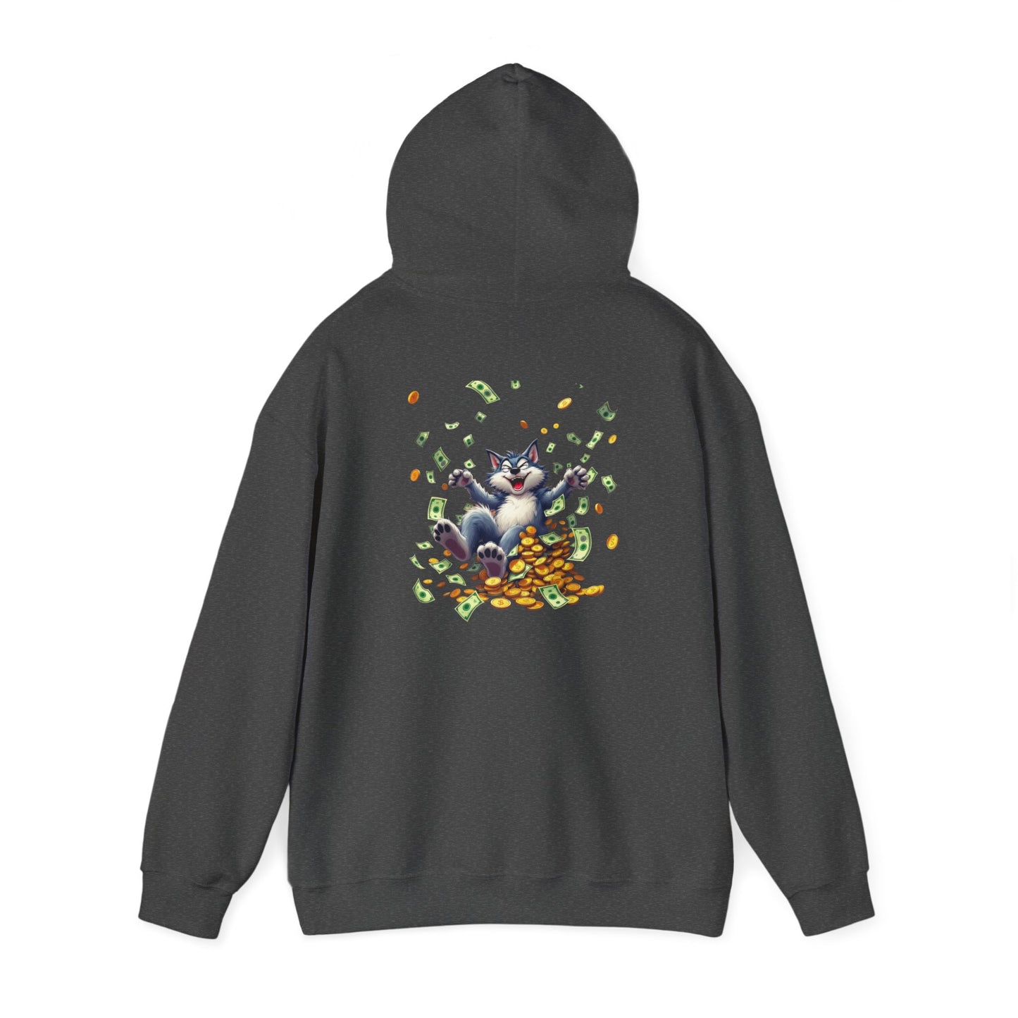 Unisex heavy blend hoodie, Playful Wolf,  Marty Byrd'n sweatshirt for casual wear, fun gift for friends and family