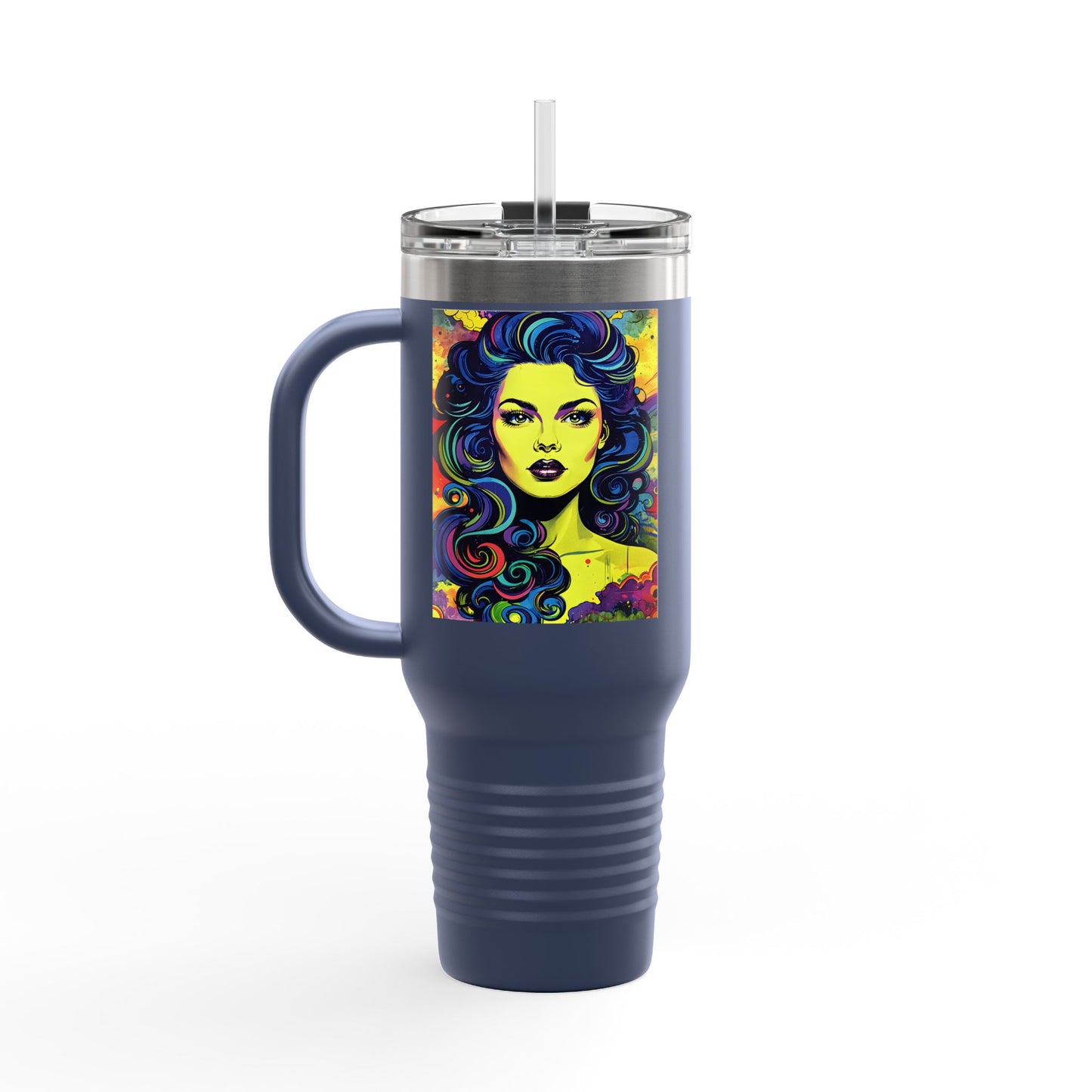 Vibrant Art Insulated Travel Mug - 40oz, Perfect for Coffee Lovers!