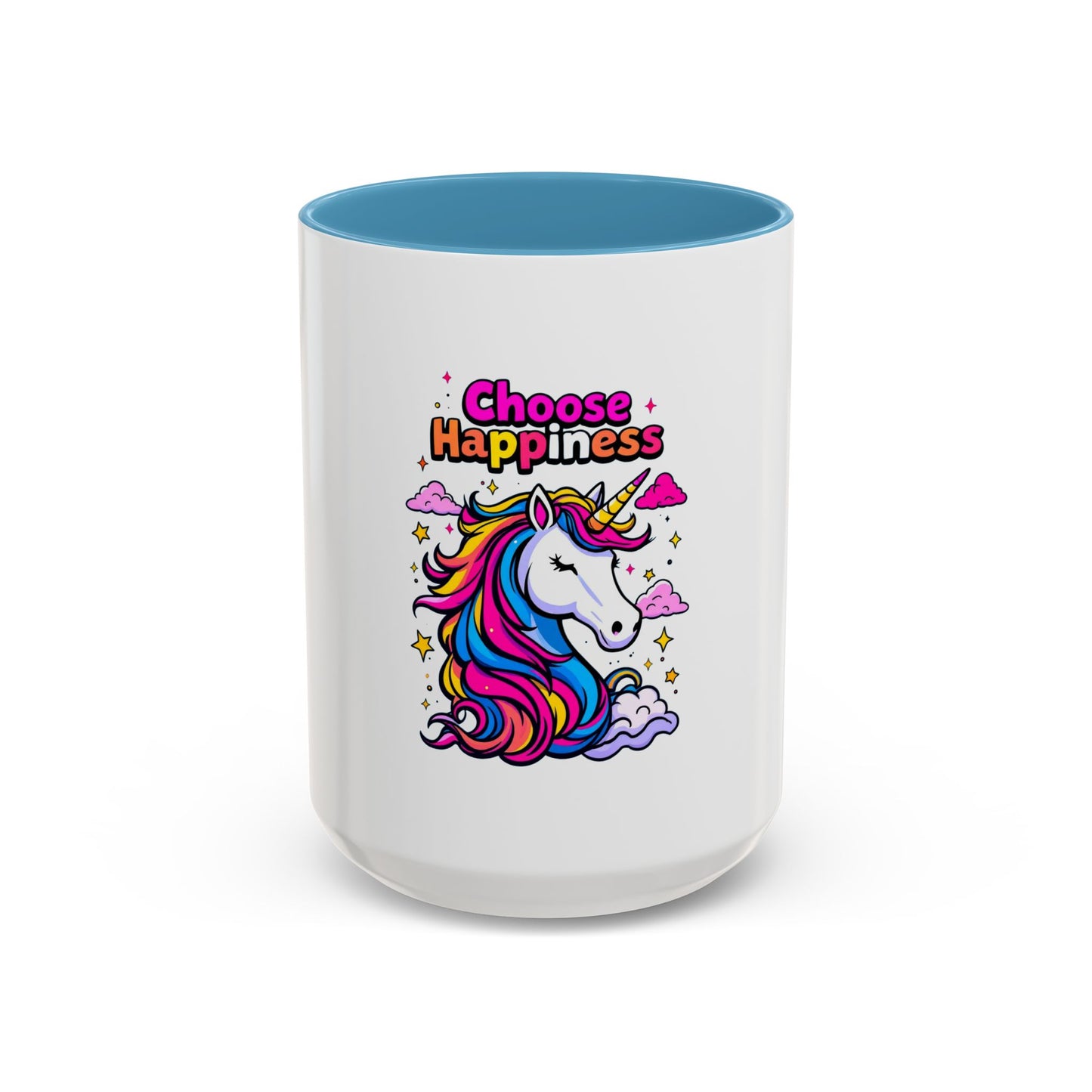 Unicorn Coffee Mug, 'Choose Happiness' Design, Glossy Finish for Morning Motivation