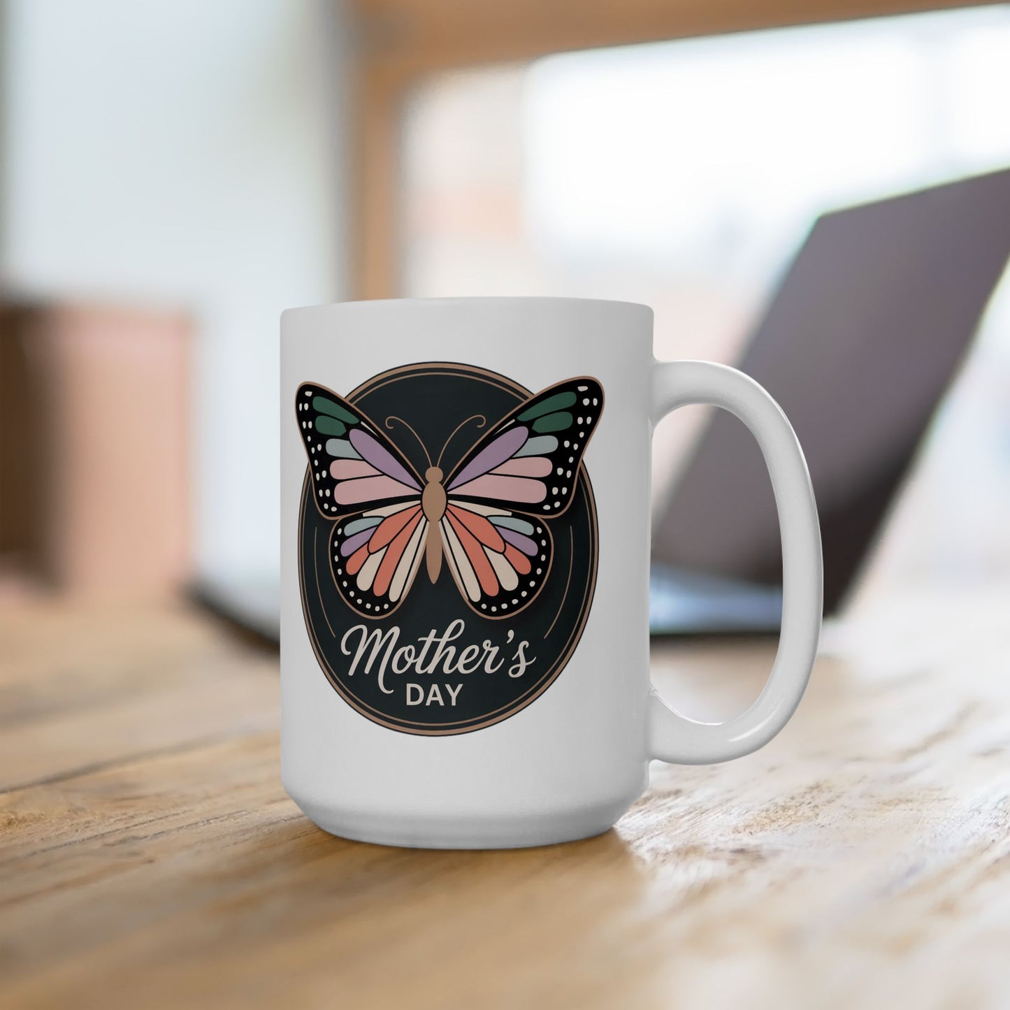 Mother's Day Butterfly Ceramic Mug, (15oz)