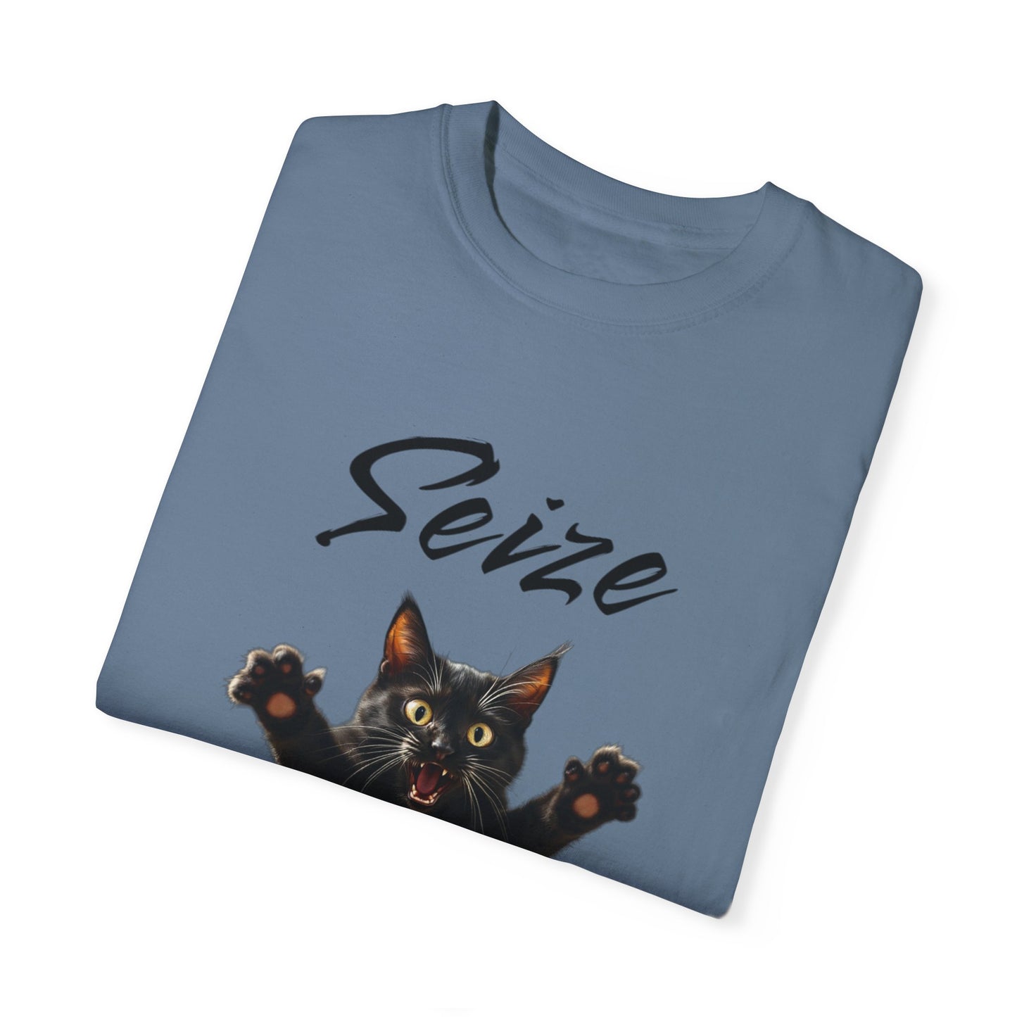 Cat Lover's 'Seize the Day' Garment-Dyed T-Shirt