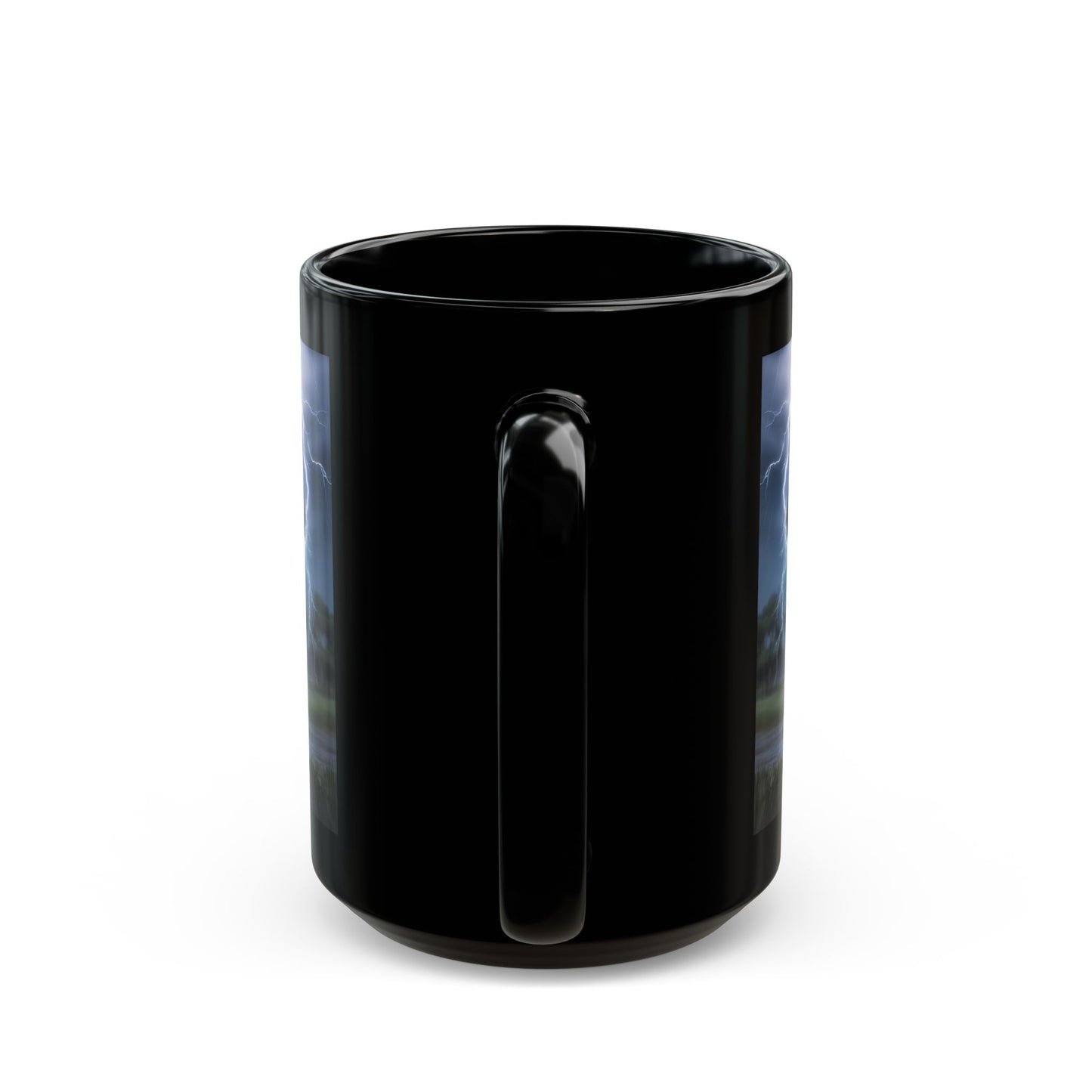 Lightning Storm Thunder Horse Black Mug ( 15oz)