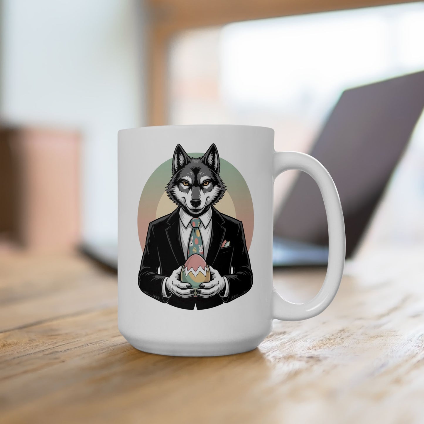 Wolf in Easter Ceramic Mug, (15oz)