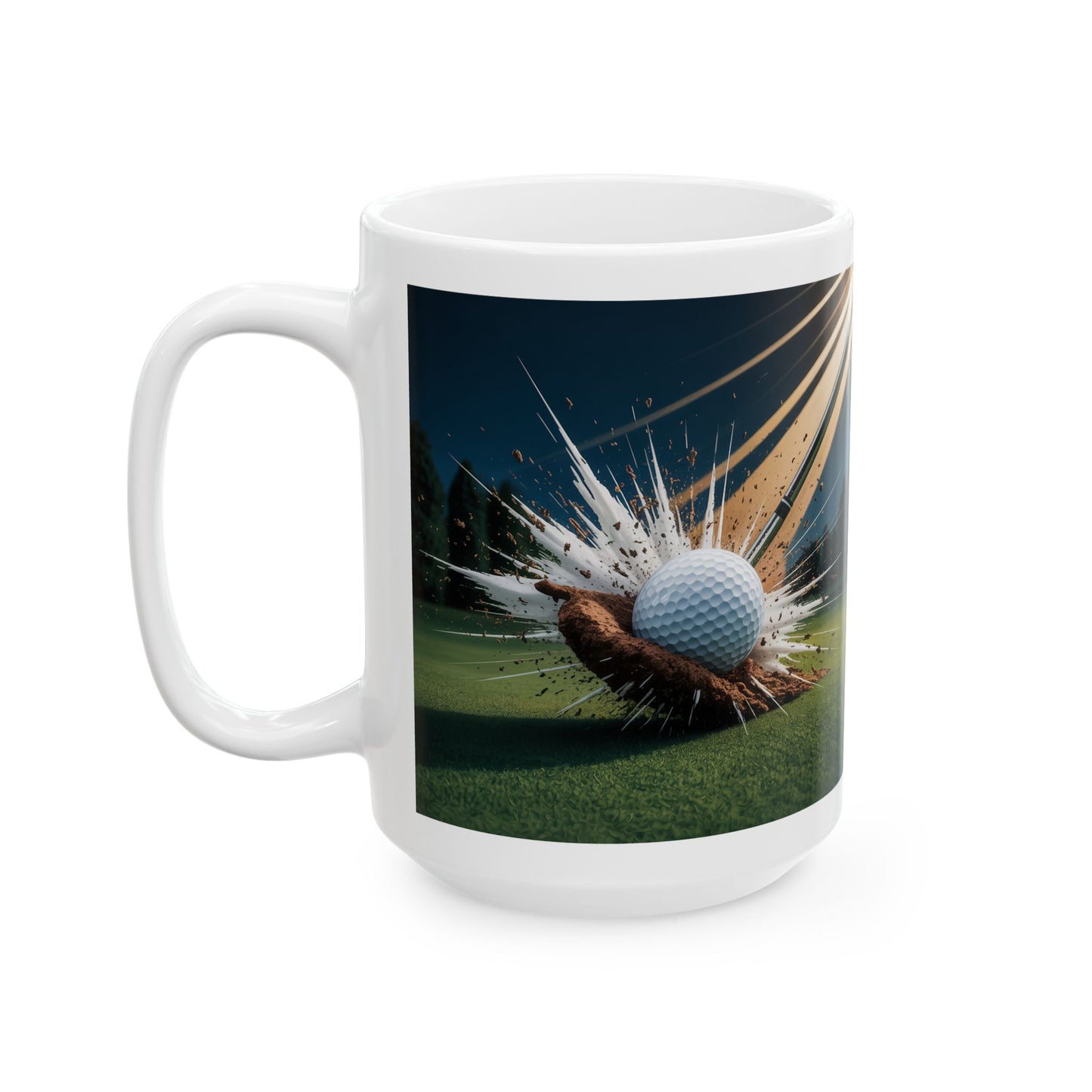 Power Golf Shot Ceramic Mug, (11oz, 15oz)