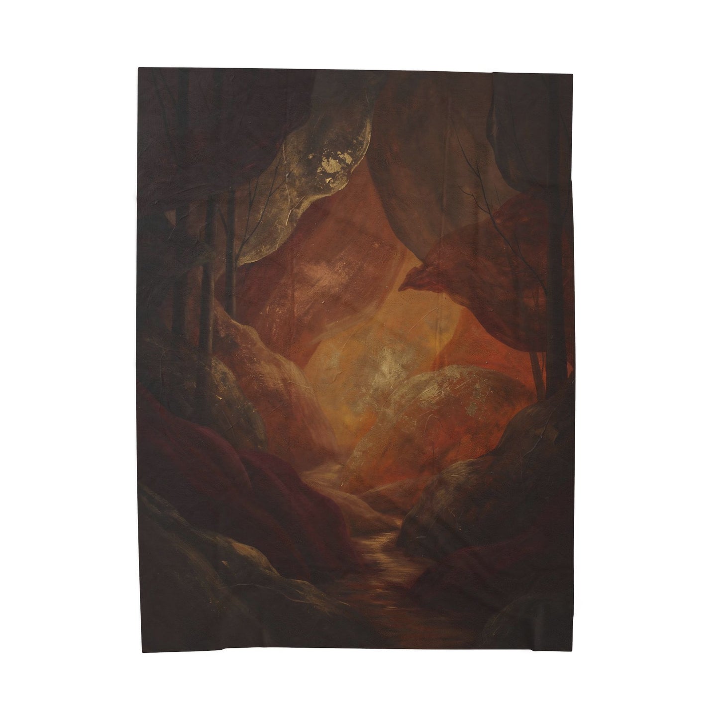 Fall Abstract Cave Velveteen Plush Blanket