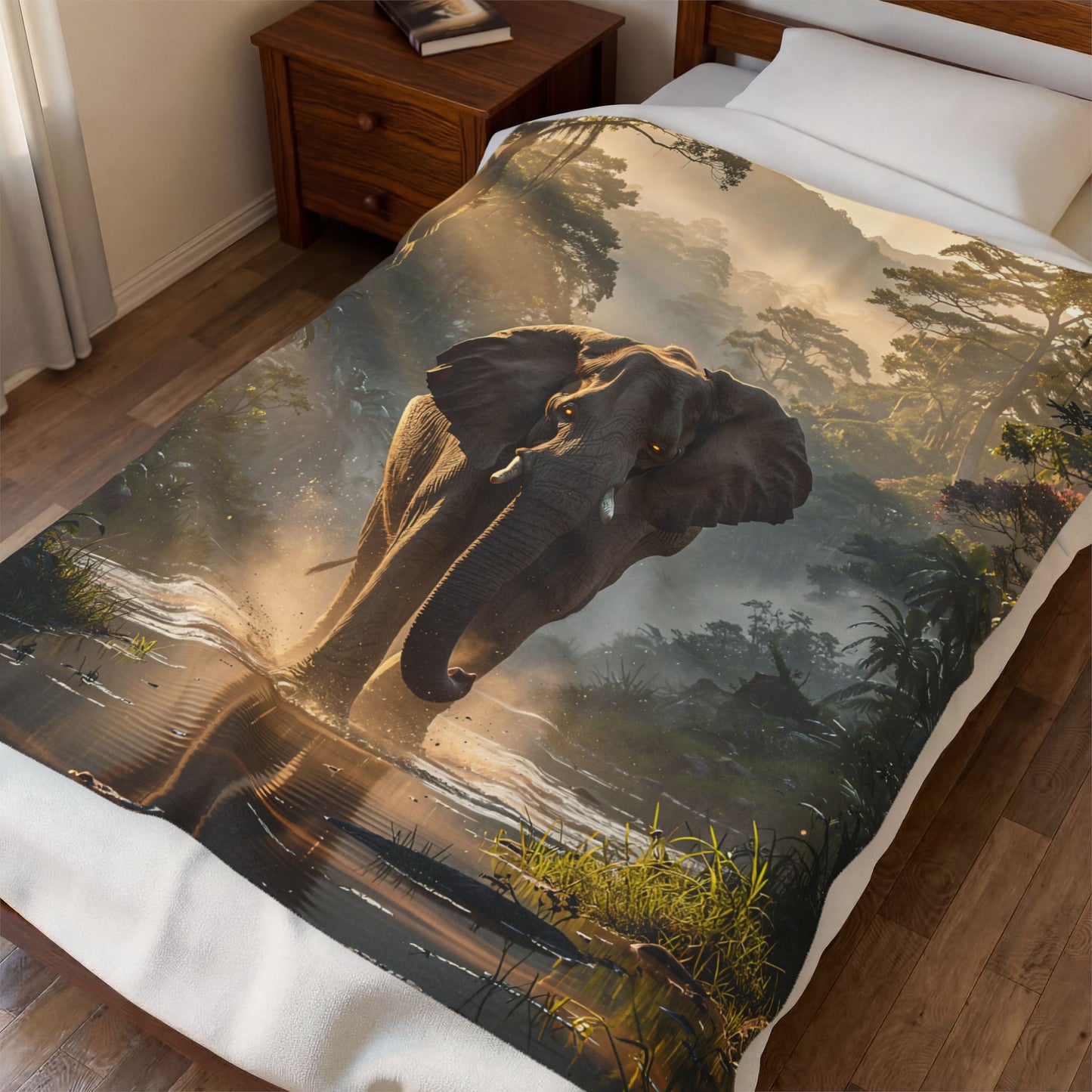 Elephant Throw Blanket – Safari Wildlife Plush Blanket for Couch Bed Sofa – Luxury Jungle Decor – Jungle Majesty by Lair Gadgets