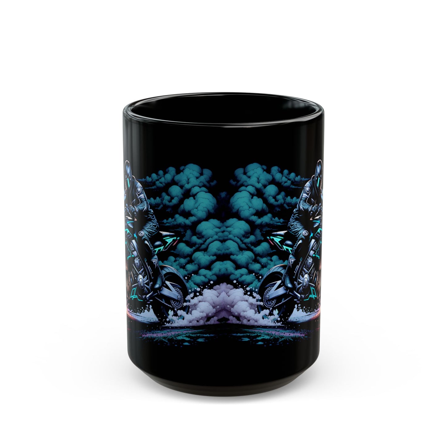 Sport Bike Cloud Design Black Mug (11oz, 15oz)