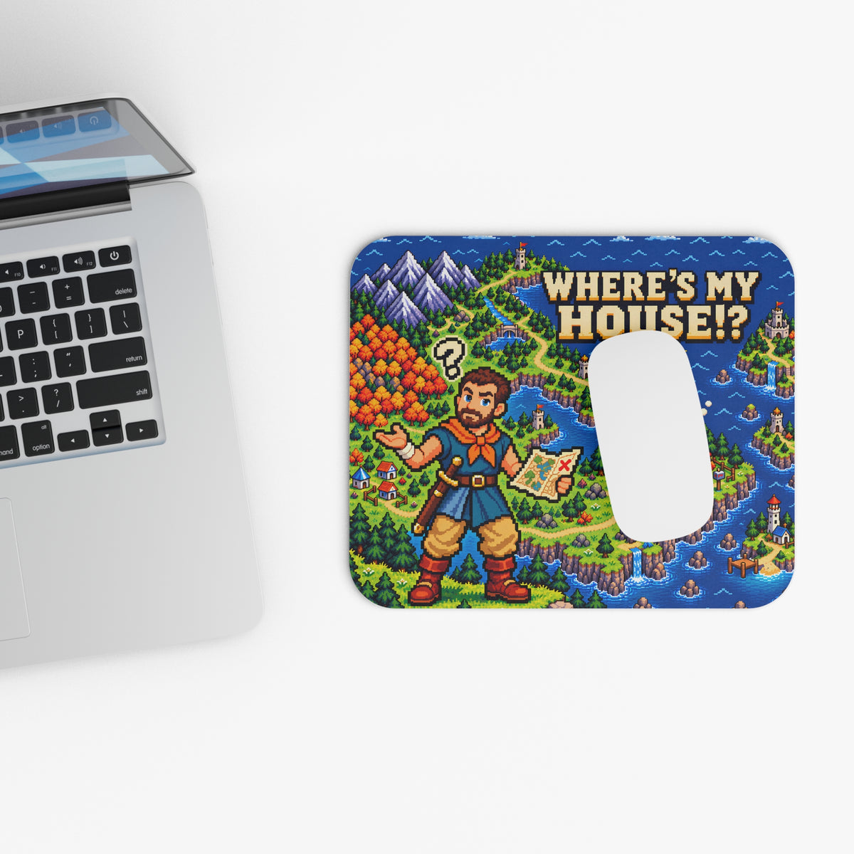 Where's My House rectangular 9 x 8 inch mouse pad with rubber base for gaming and office desks