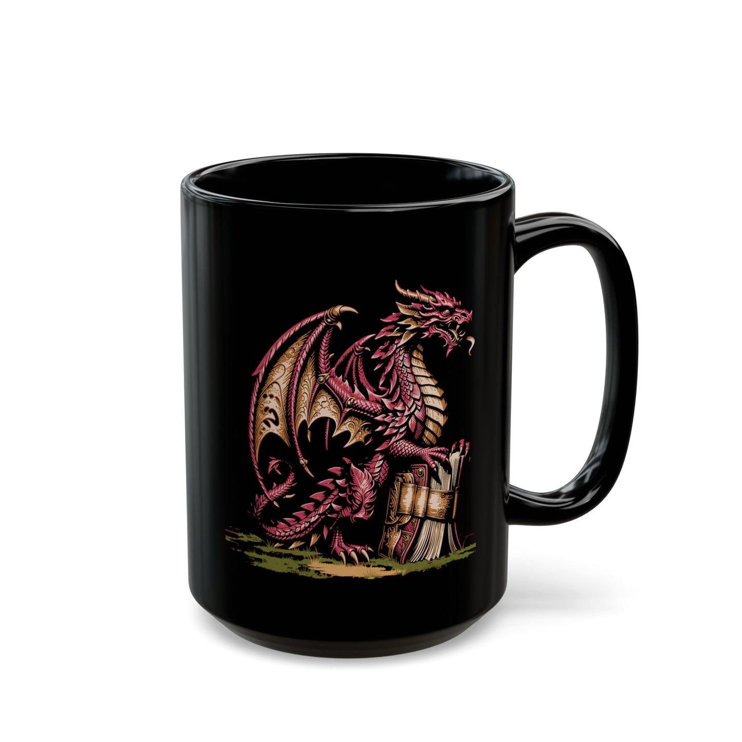 Red Dragon Book Black Mug (11oz, 15oz)