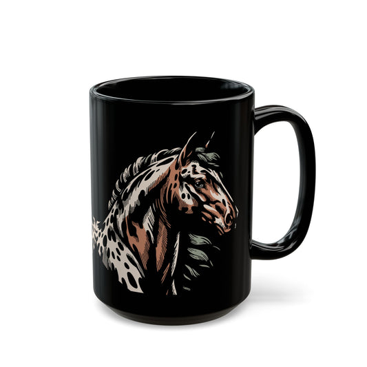 Appaloosa Portrait Black Mug (15oz)
