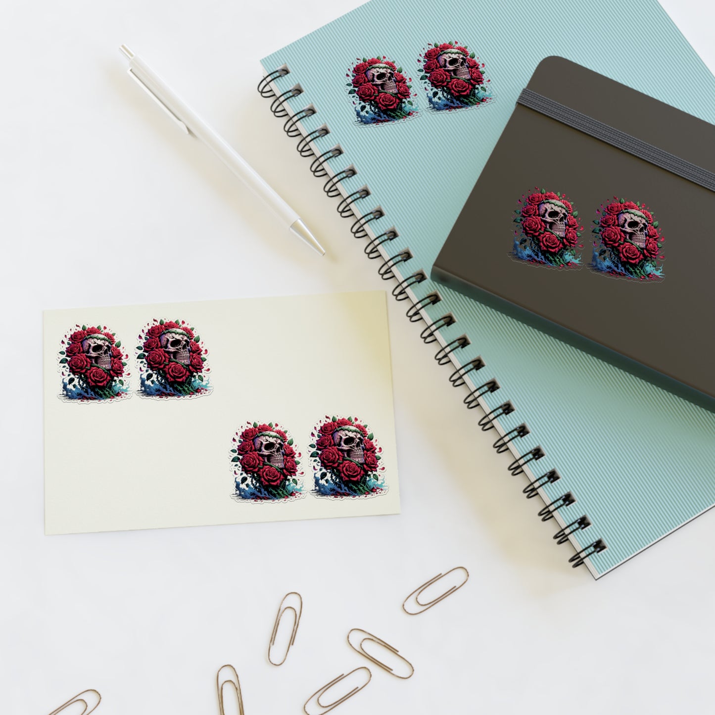 Skull & Roses Vinyl Sticker – Bold Gothic Aesthetic Decal by Lair Gadgets