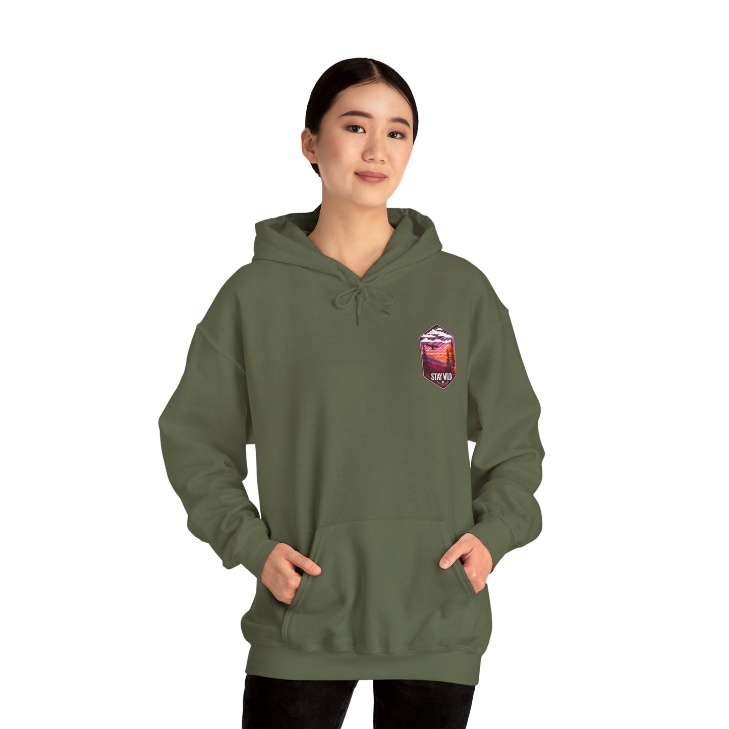 Retro Vibe Unisex Heavy Blend™ 'Stay Wild' Hooded Sweatshirt - Perfect for Chill Days and Cozy Nights