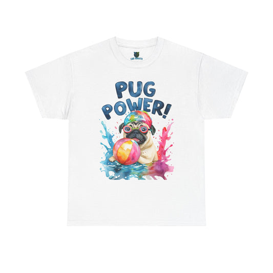 Pug Power Unisex Heavy Cotton Tee – Fun & Playful Dog Shirt