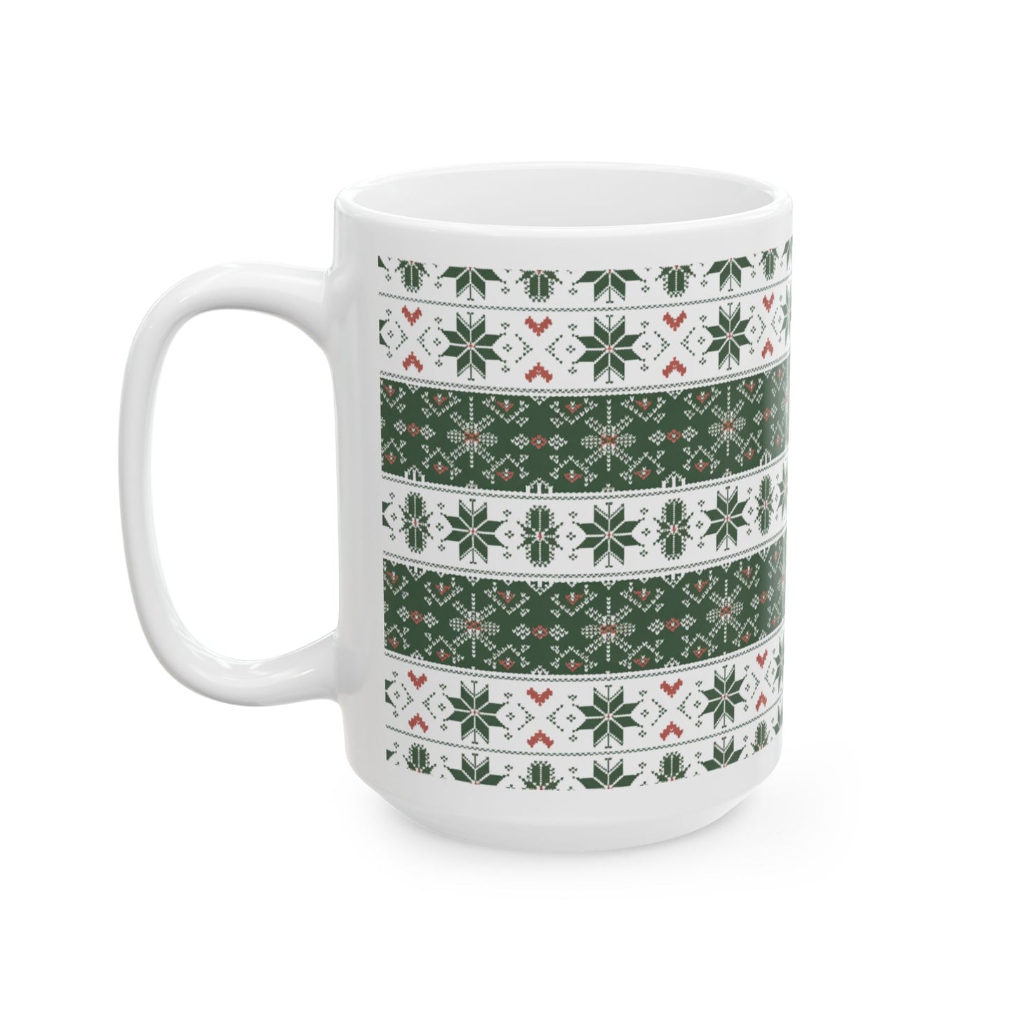 Festive Holiday Ceramic Mug | Christmas Coffee Cup, Holiday Gift, Cozy Winter Decor, Hot Beverage Mug, Elegant Drinkware