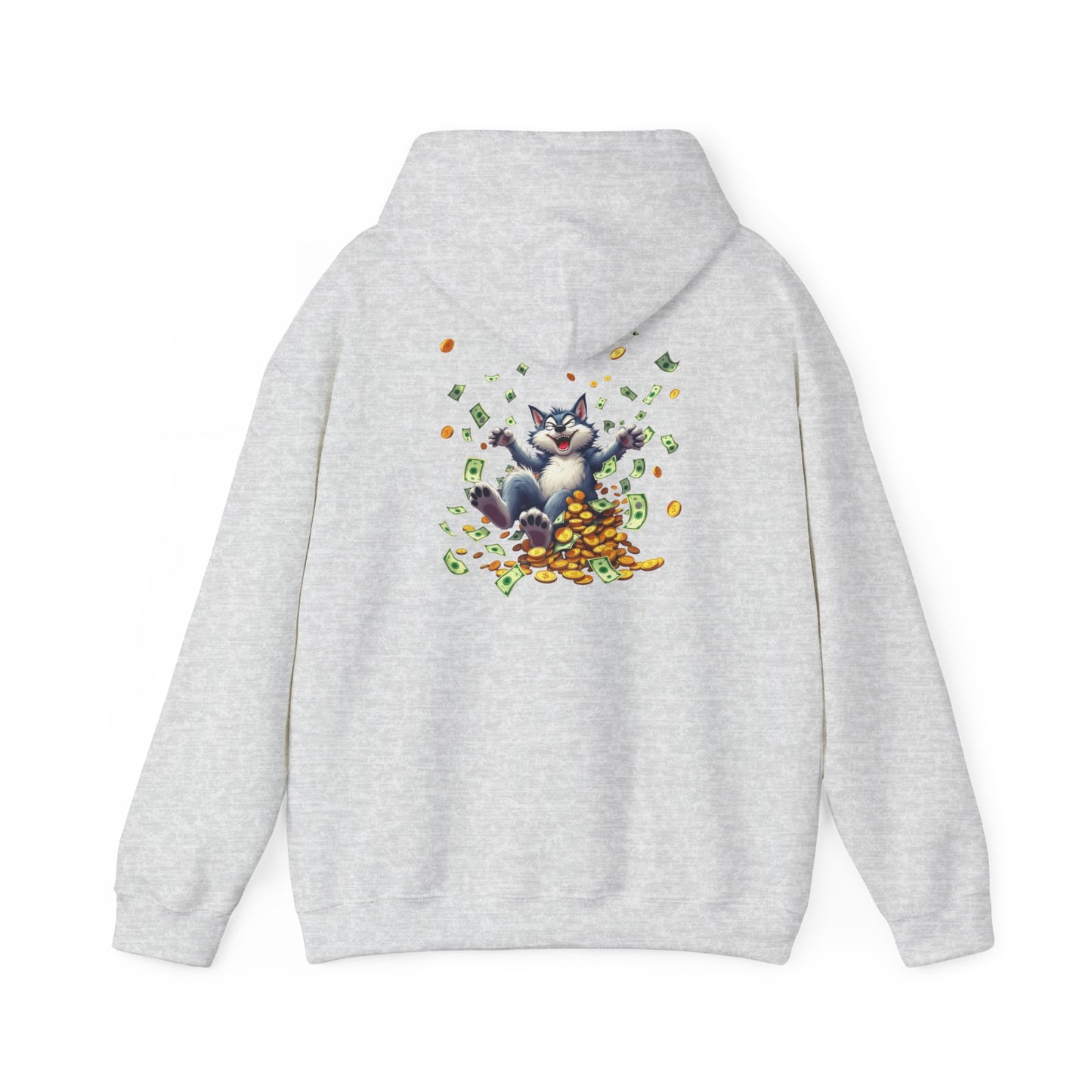 Unisex heavy blend hoodie, Playful Wolf,  Marty Byrd'n sweatshirt for casual wear, fun gift for friends and family