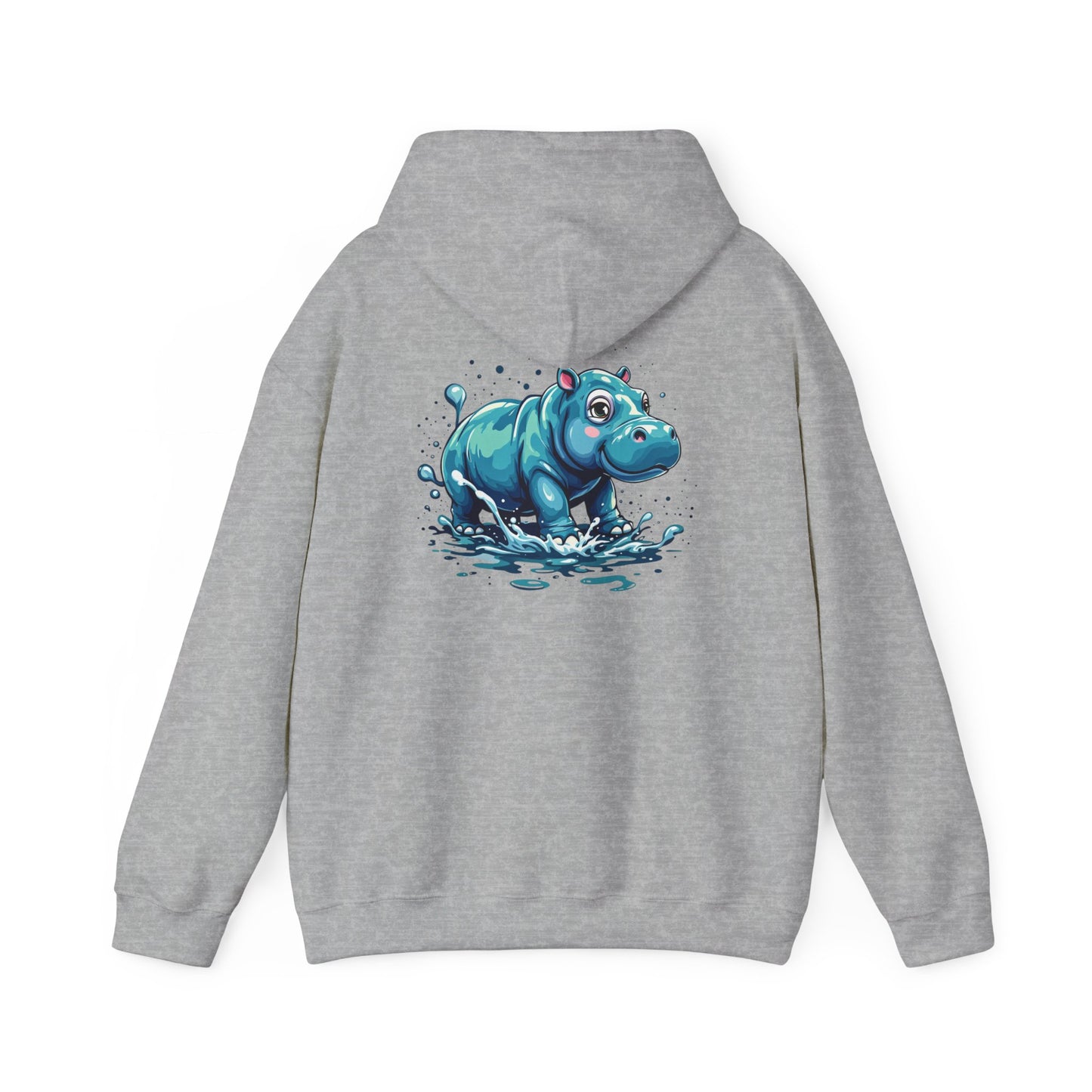 Cute Hippo Graphic Unisex Hooded Sweatshirt, Cozy & Playful Apparel for Casual Wear