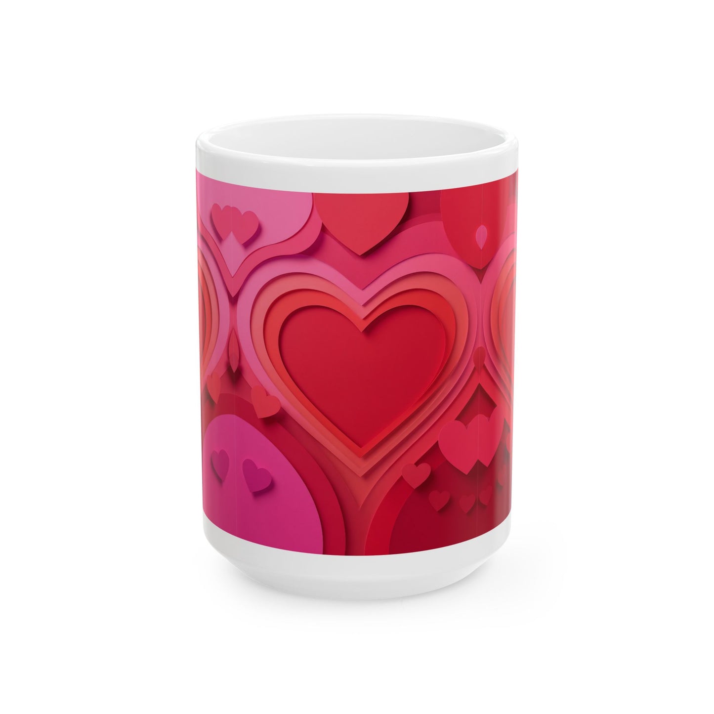 Valentine Heart Layers 15oz Ceramic Mug — Score 78