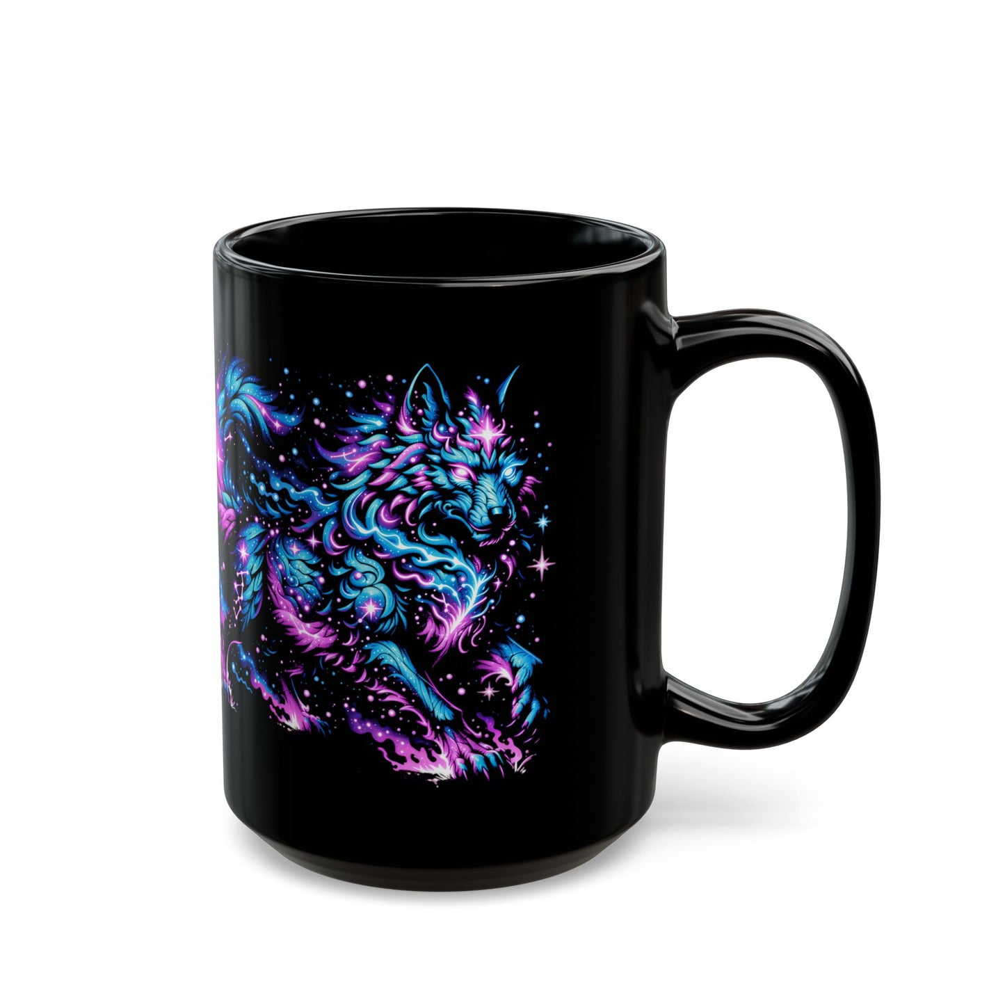 Cosmic Wolf Black Mug (11oz, 15oz)