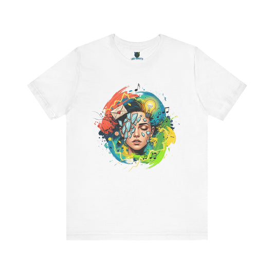 Remnants T-Shirt, Abstract Art Tee, Creative Mind Shirt, Broken Glass Tee, Light Bulb T Shirt, Music T Shirt, Colorful Graphic Tee