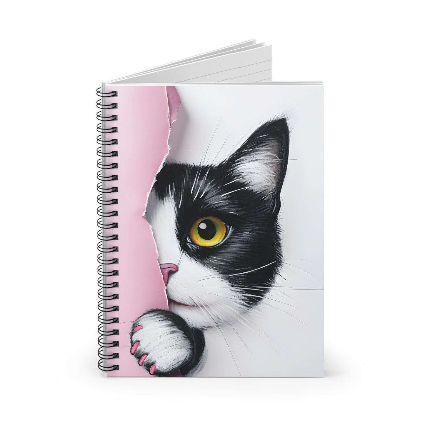 Cute Cat Spiral Notebook - Ruled Line with Whimsical Design