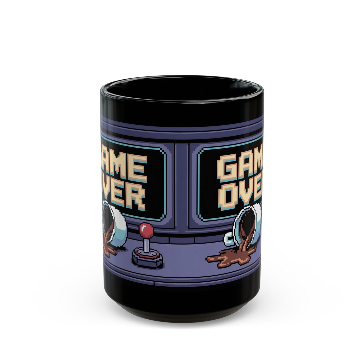 Retro Gamer Mug, Game Over Coffee Cup, Vintage Gamers Gift, Pixel Art Drinkware, Fun Gaming Accessories