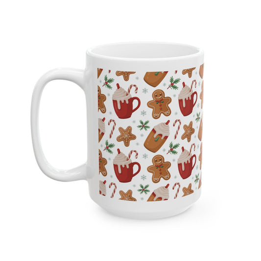 Gingerbread Holiday Mug | Festive Ceramic Coffee Cup, Christmas Gift, Winter Tea Mug, Cute Holiday Decor, Gift for Him/Her