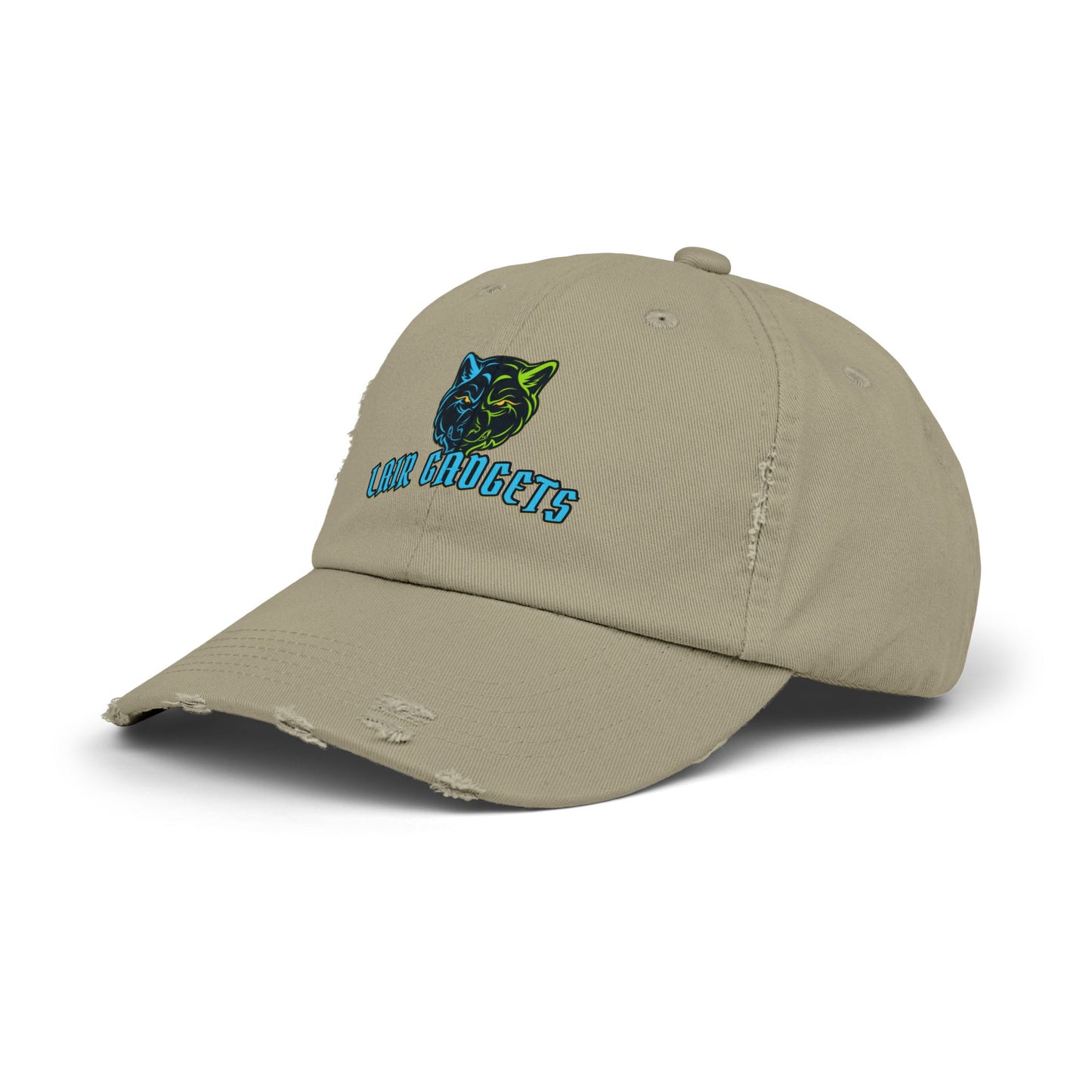 Lair Gadgets Vibrant Distressed Cap with Wolf Design | Unisex Cap for Outdoor Adventures, Casual Style, Gift for Animal Lovers, Summer Accessory