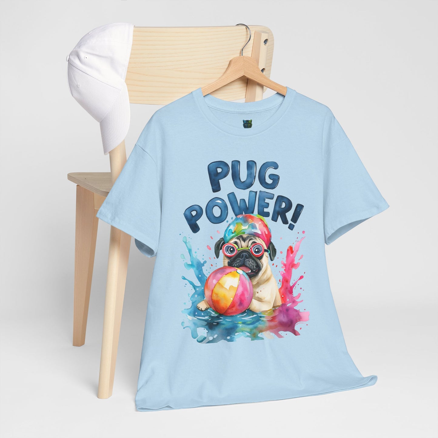 Pug Power Unisex Heavy Cotton Tee – Fun & Playful Dog Shirt