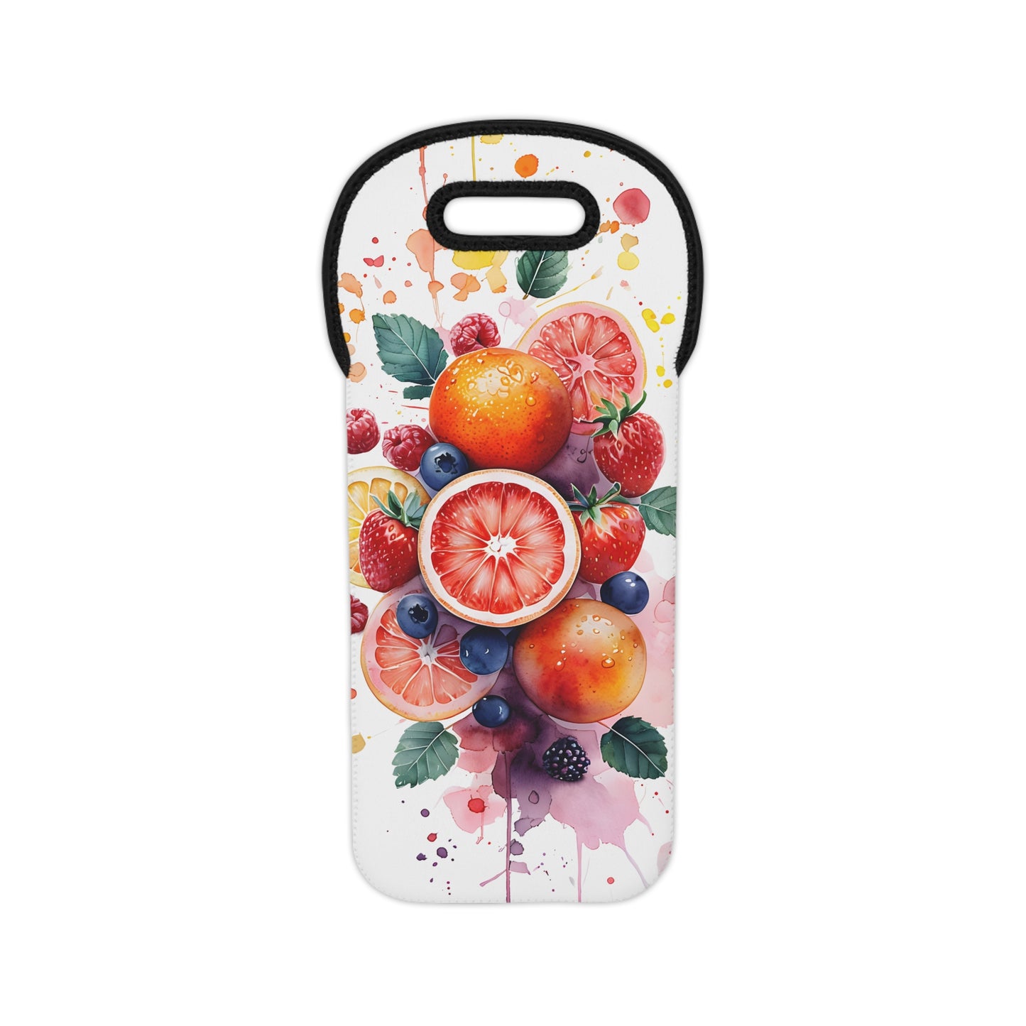 Fruity Wine Tote Bag - Colorful Floral Design for Wine Lovers