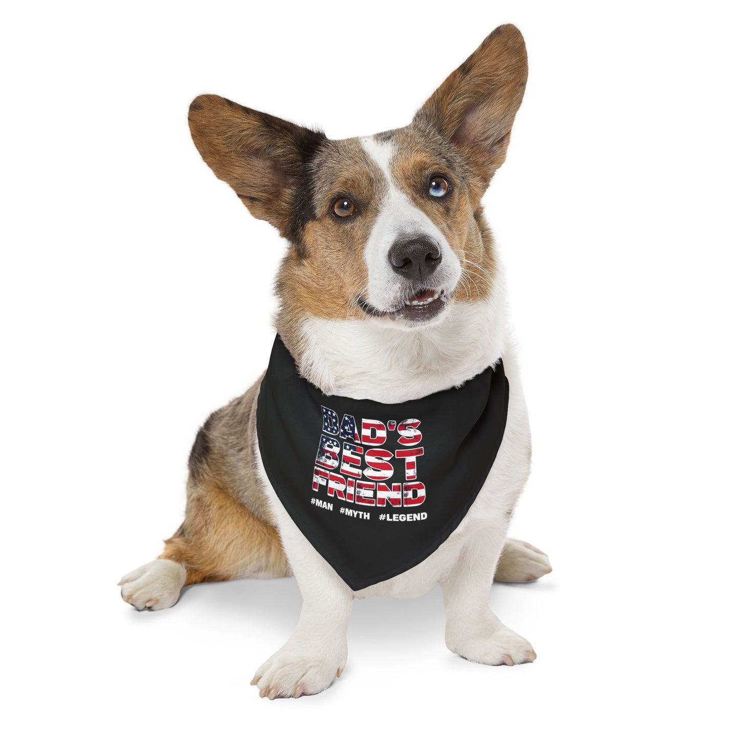 Patriotic Pet Bandana Collar - "Dad's Best Friend" - Perfect for Dog Lovers