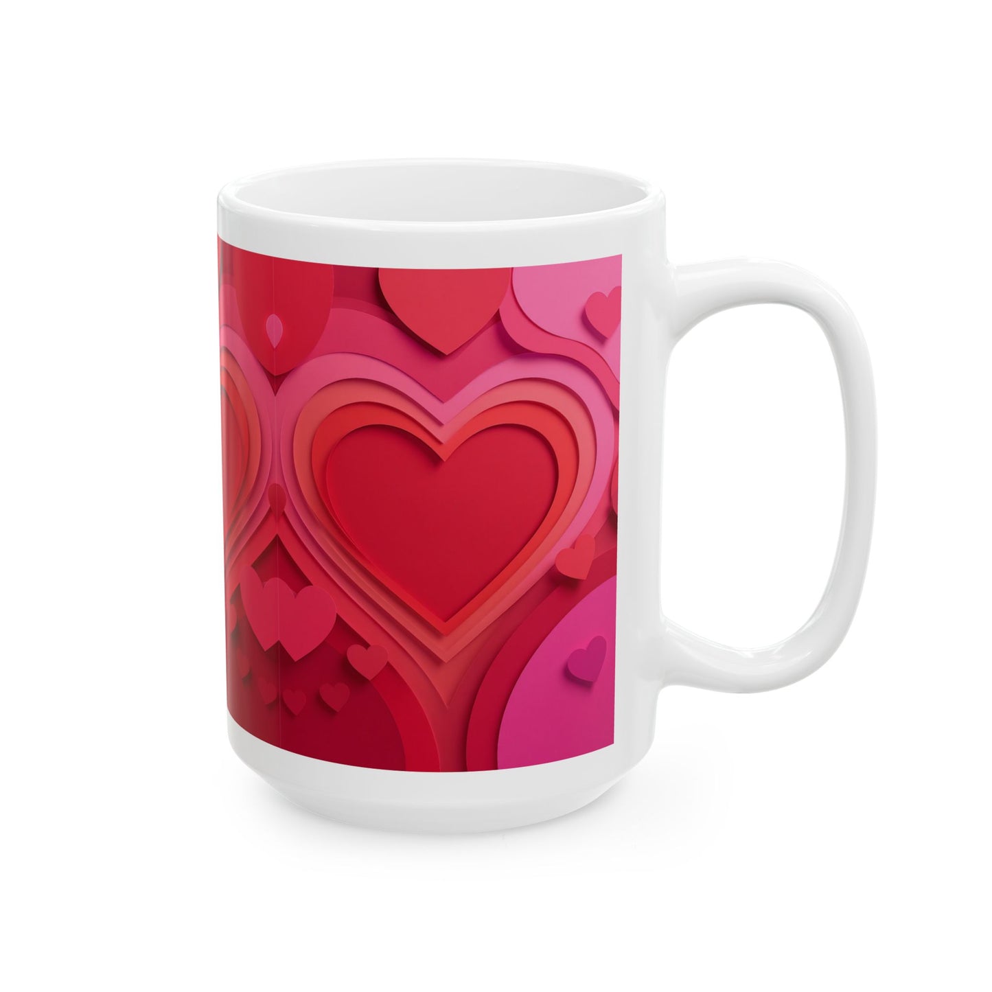 Valentine Heart Layers 15oz Ceramic Mug — Score 78